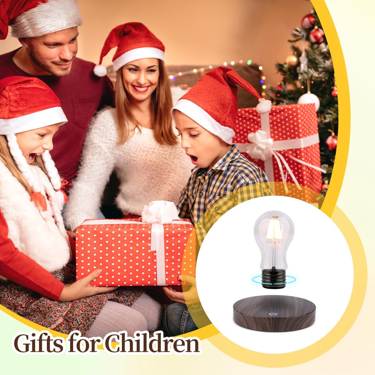 Vgazer Magnetic Levitating Floating Wireless Led Light Bulb Desk Lamp For Unique Gifts, Room Decor, Night Light, Home Office Des