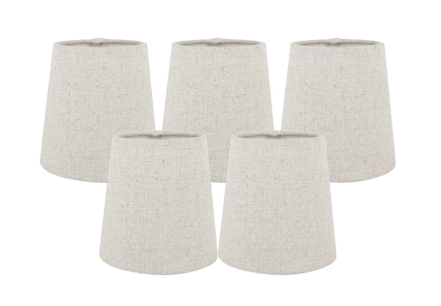 Meriville Set of 5 Natural Linen Clip On Chandelier Lamp Shades, 3.5-inch by 4.5-inch by 4.5-inch