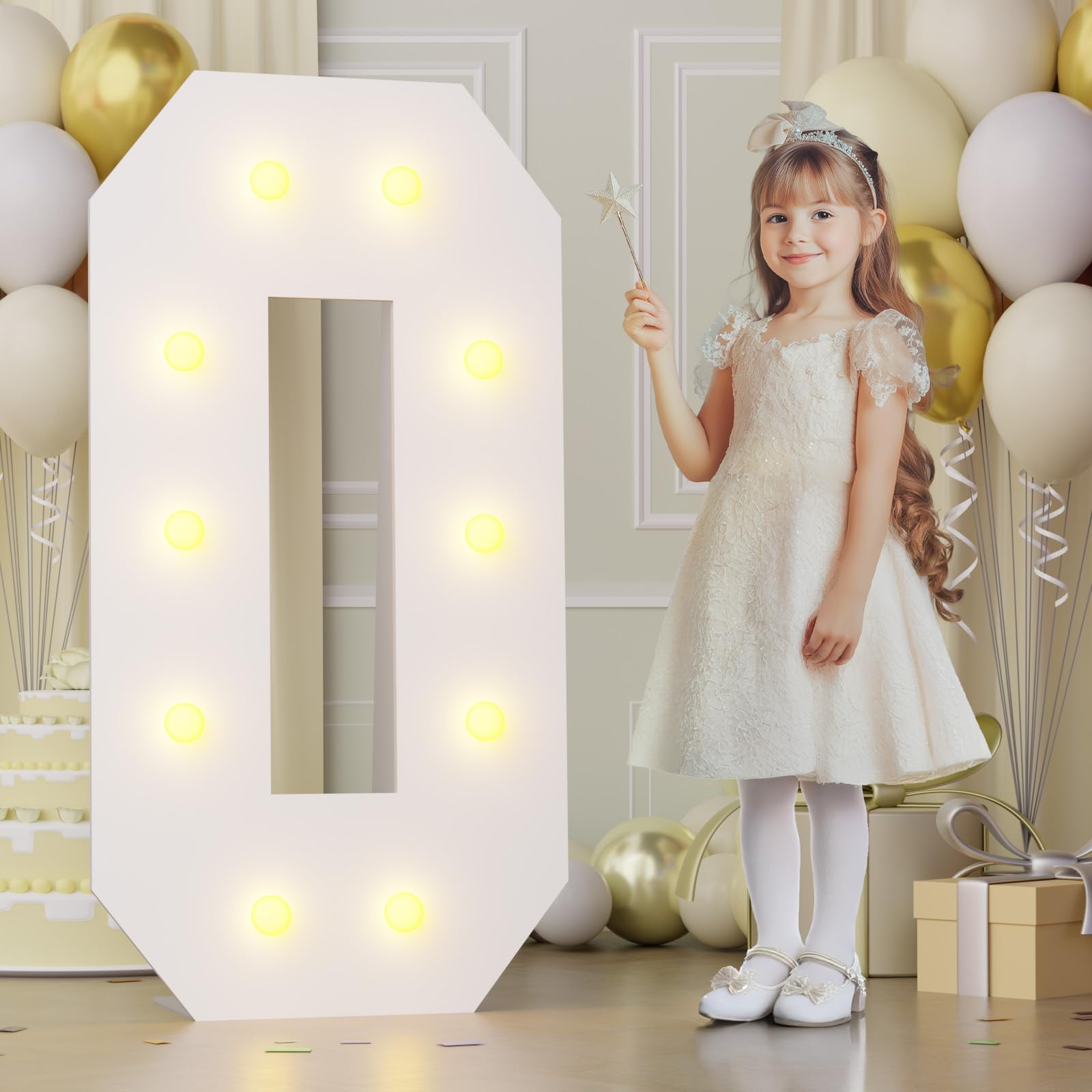 4Ft Marquee Numbers  Big Light Up Numbers For 30Th & 50Th Birthday Decorations  Warm Light  4 Feet Tall For Anniversary Party Decor