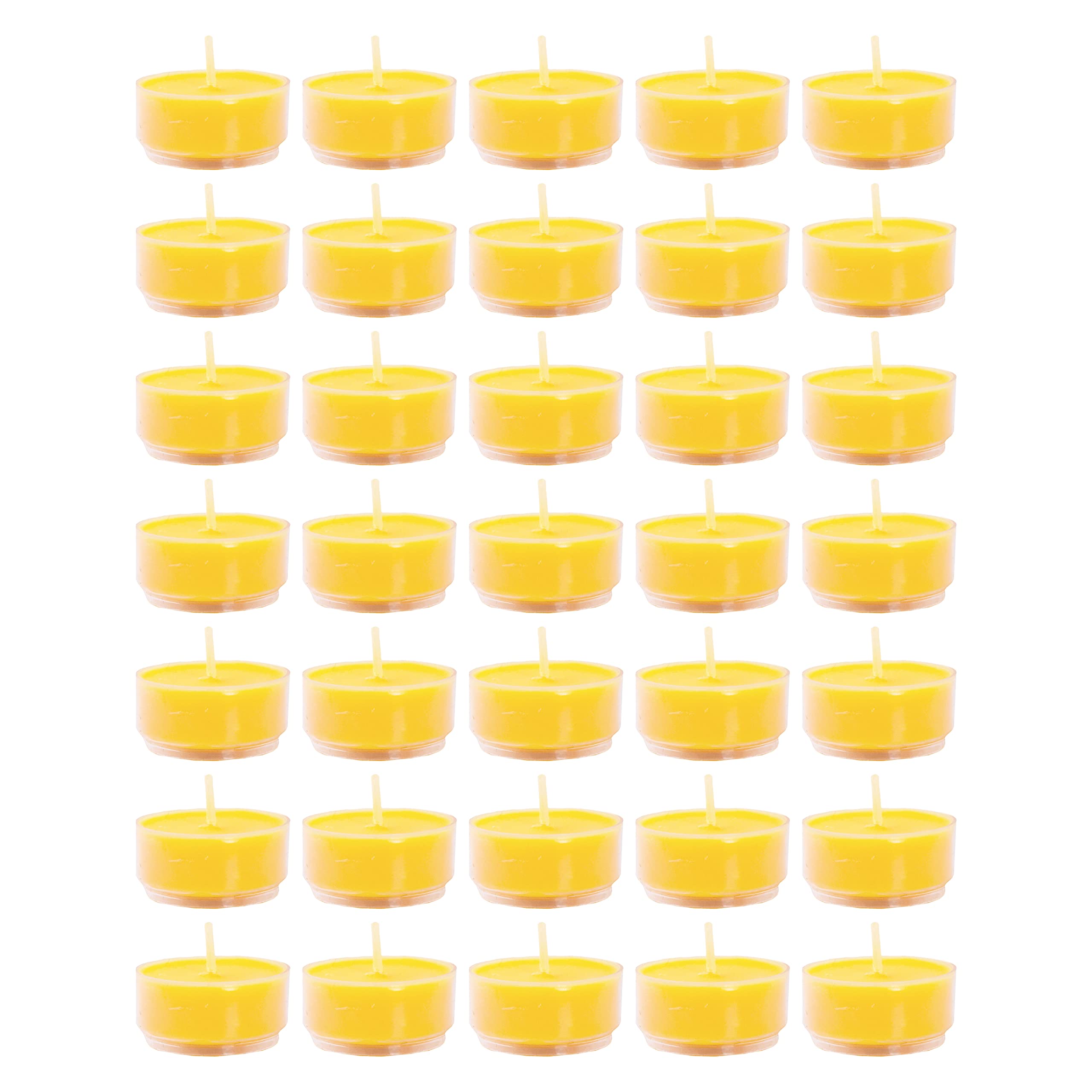 Mudra Crafts Tibetan Tealight Vanaspati Ghee Butter Lamp Candle Set For Meditation, Ceremonies, Rituals, Altars, Diwali (Clear Container)