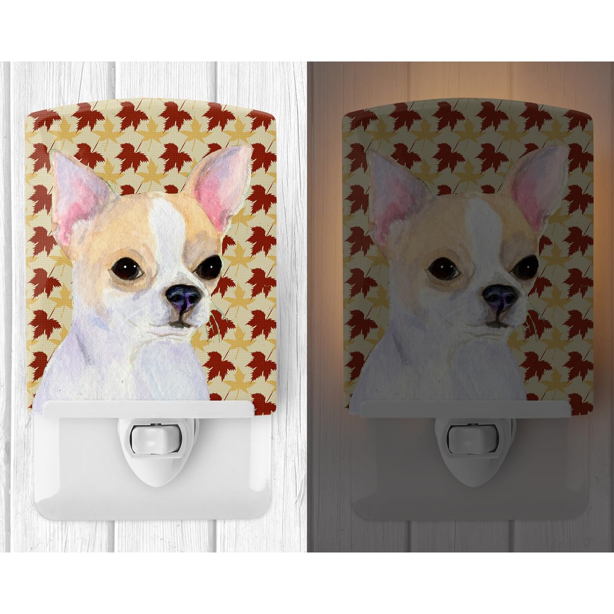 Carolines Treasures Ceramic Night Light Chihuahua Portrait, UL-Certified, 6x4x3in, Multicolor, Model SS4382CNL