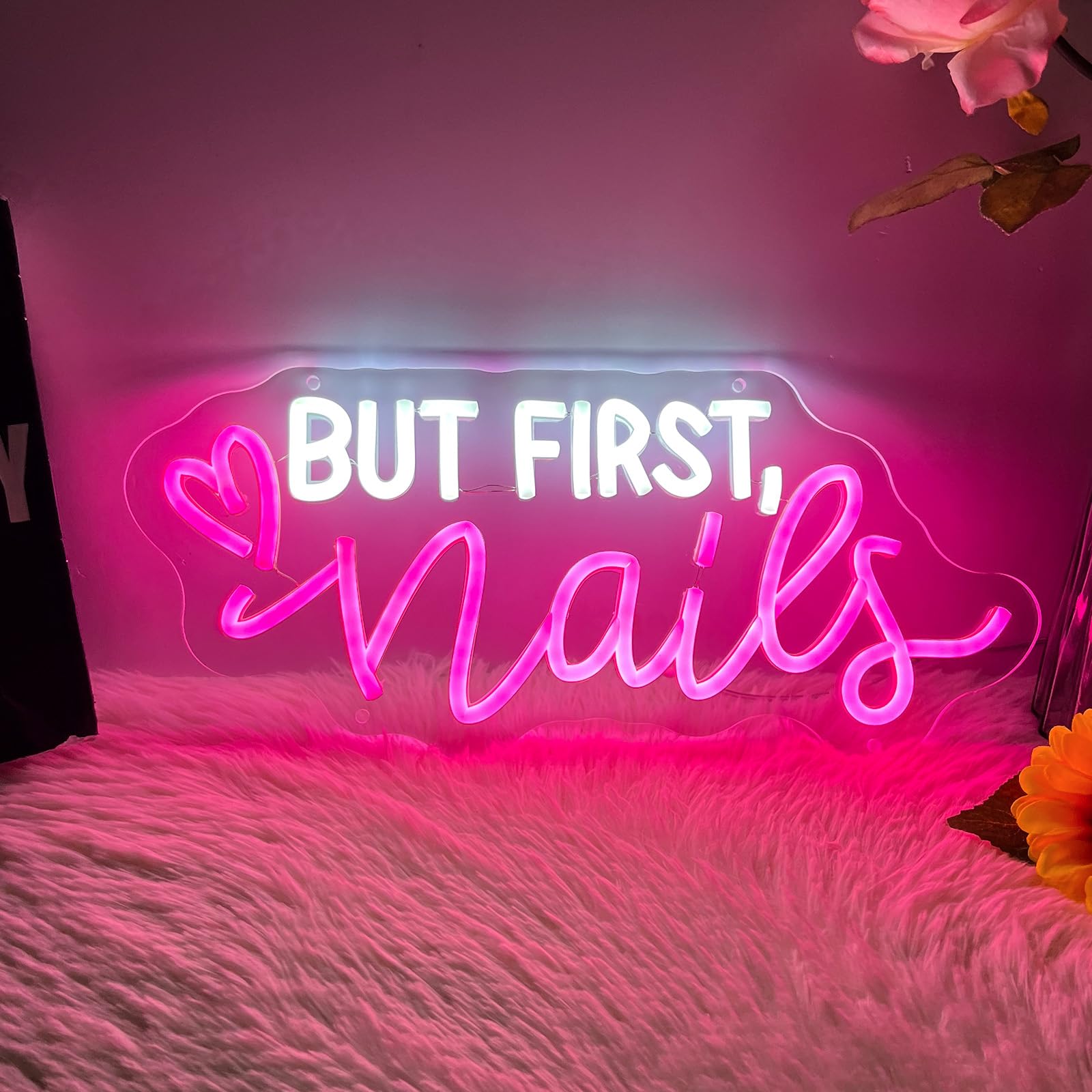 But First Nails Neon Sign For Wall Decor  Led Nails Neon Signs For Nail Room  Beauty Room  Salon Bar  Bedroom  Nails Neon Lights Christmas Birthday Gift For Girls  Lover  Friend