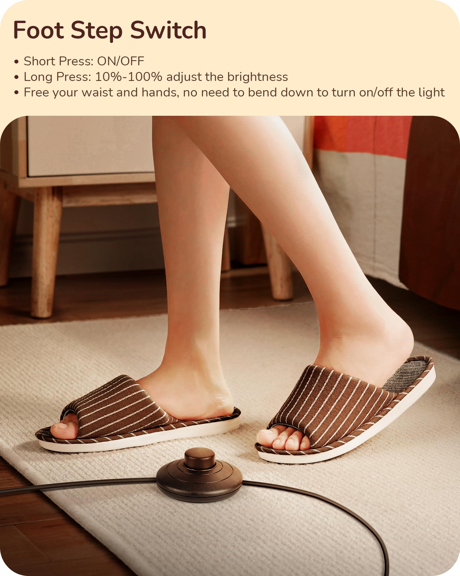 Edishine 57.5&quot; Led Corner Floor Lamp, Dimmable Adjustable Height, Warm White Light, White