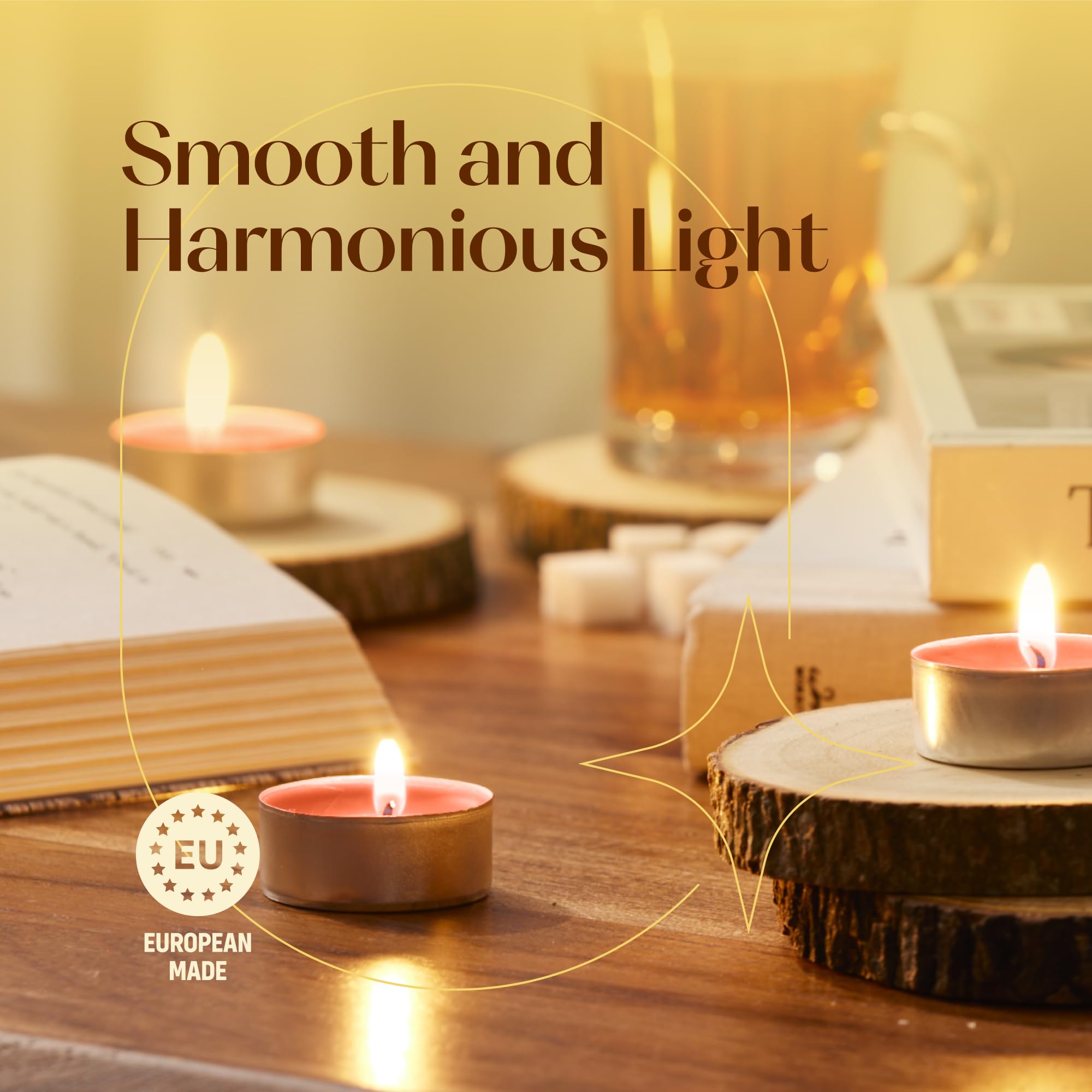 Orange Scented Tealight Candles - Pack Of 12 Scented Tea Light Candles With Long Lasting Aromas - Apple Cinnamon Fragranced Orange Tealight Candles - 4 Hour Burn Time
