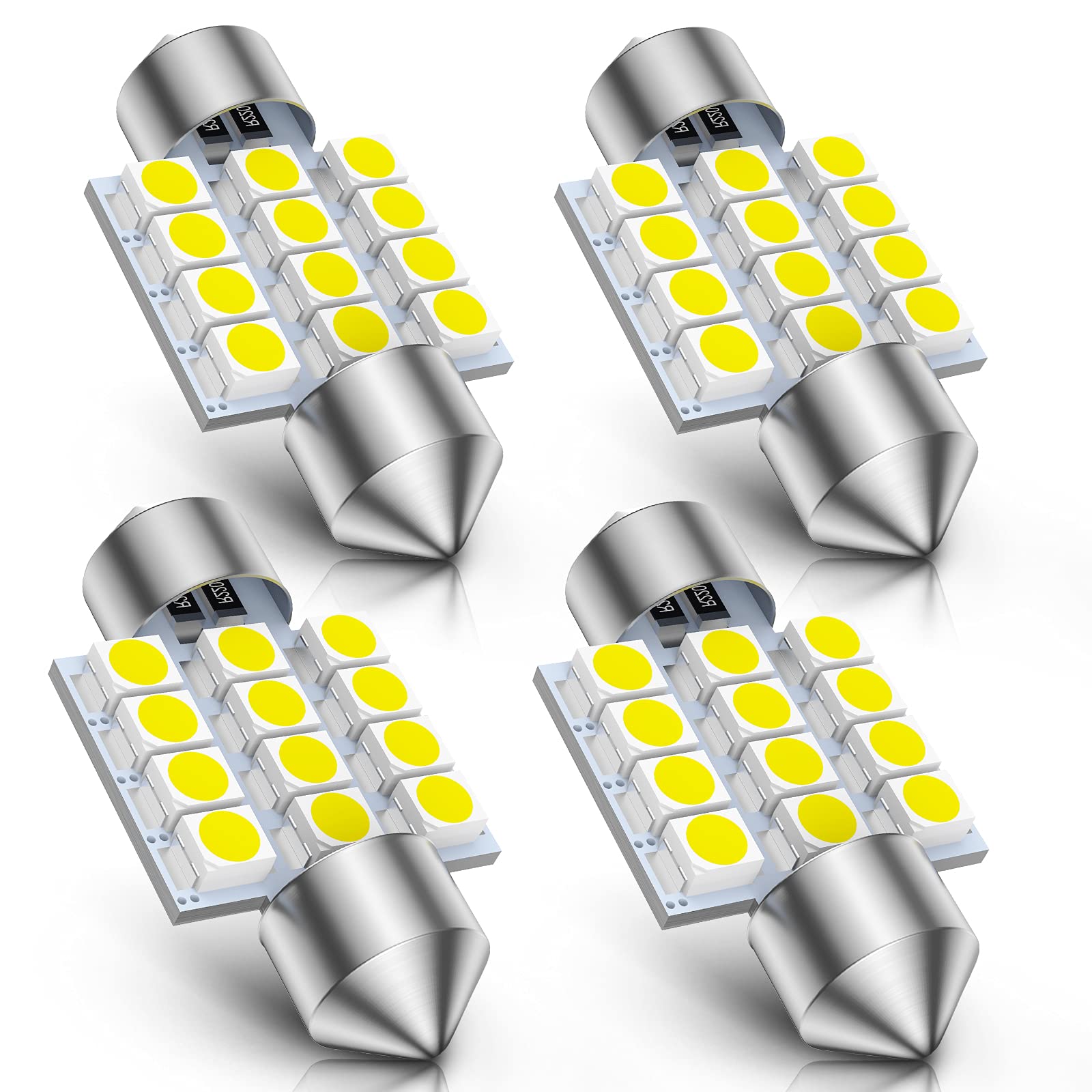 Marsauto DE3175 31mm LED Interior Dome Light Map Bulb Door Courtesy for Car 1.22inch DE3021 DE3022 Festoon Bulbs White Pack of 4