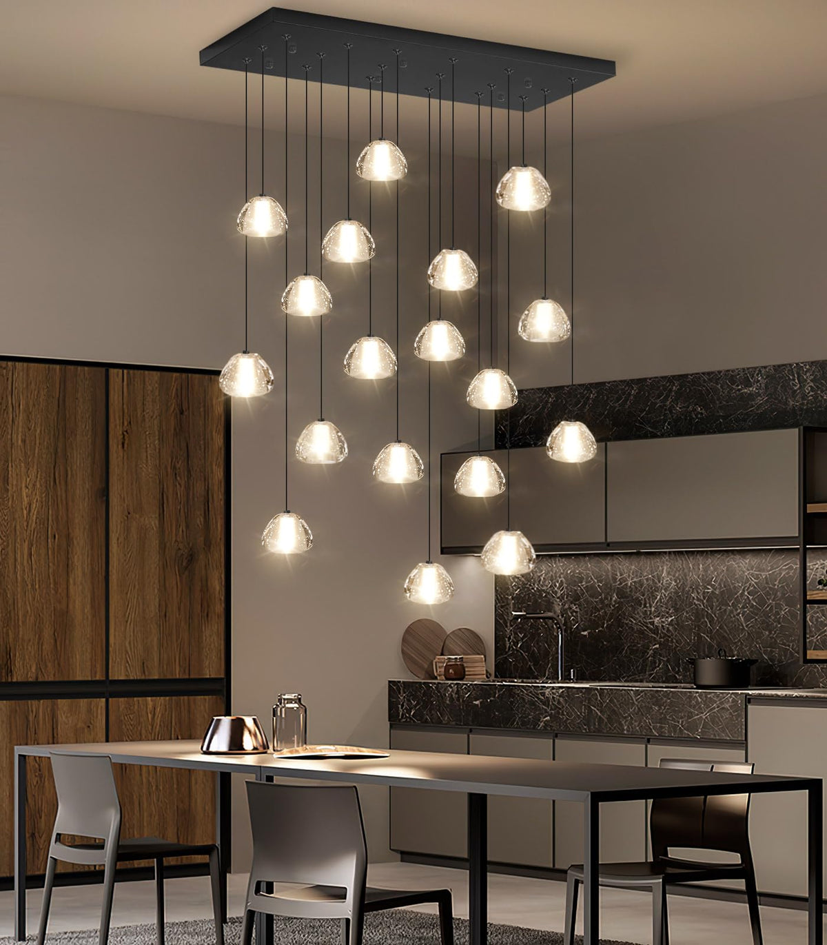 Dolria Crystal Rectangular Chandeliers For Living Room Dining Room Lig ...