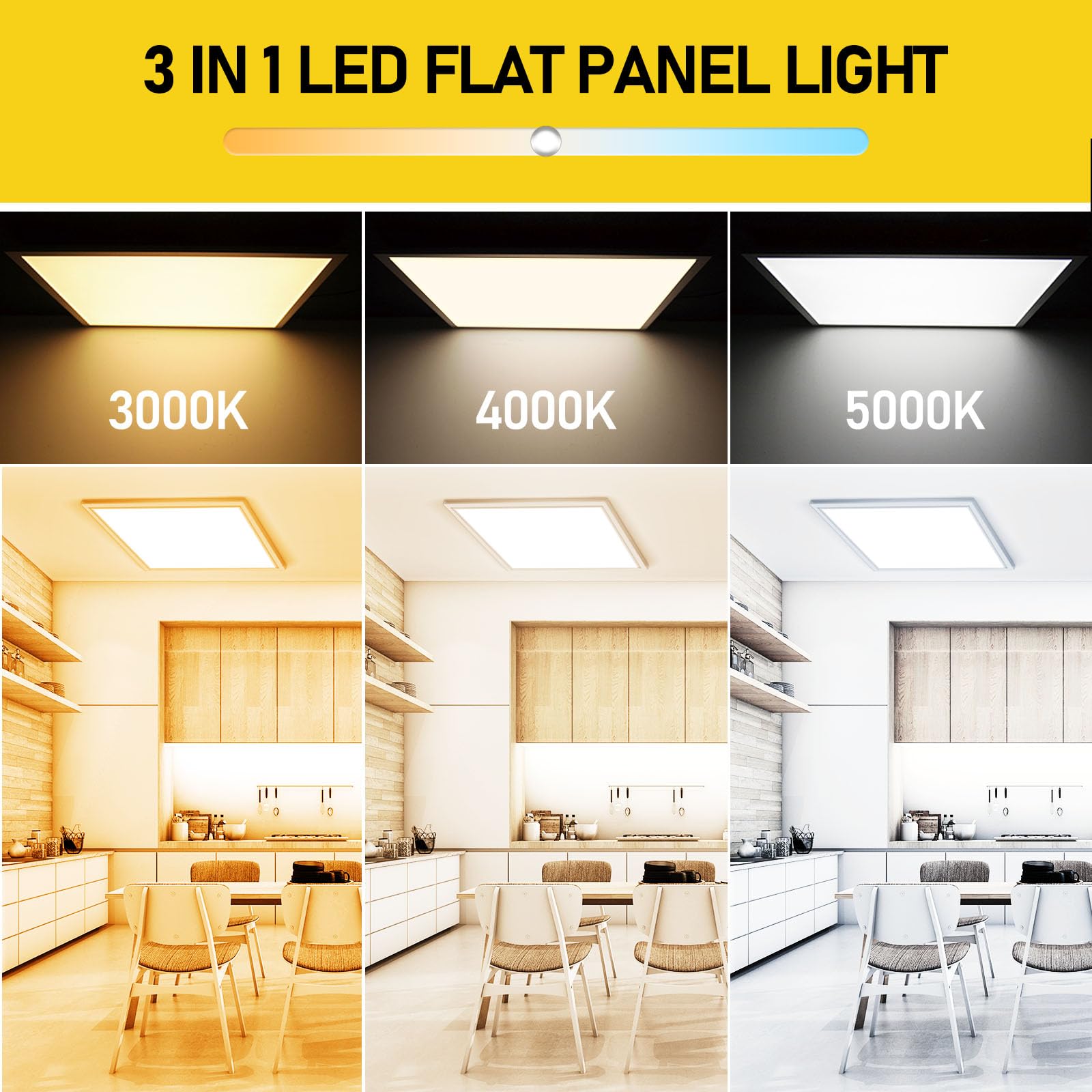 Aphyni 12Pack 2X2 Led Flat Panel Light- 40W 4400Lm Drop Ceiling Lights - 3K | 4K | 5K Selectable & Smooth Dimmable - Back-Lit Tr