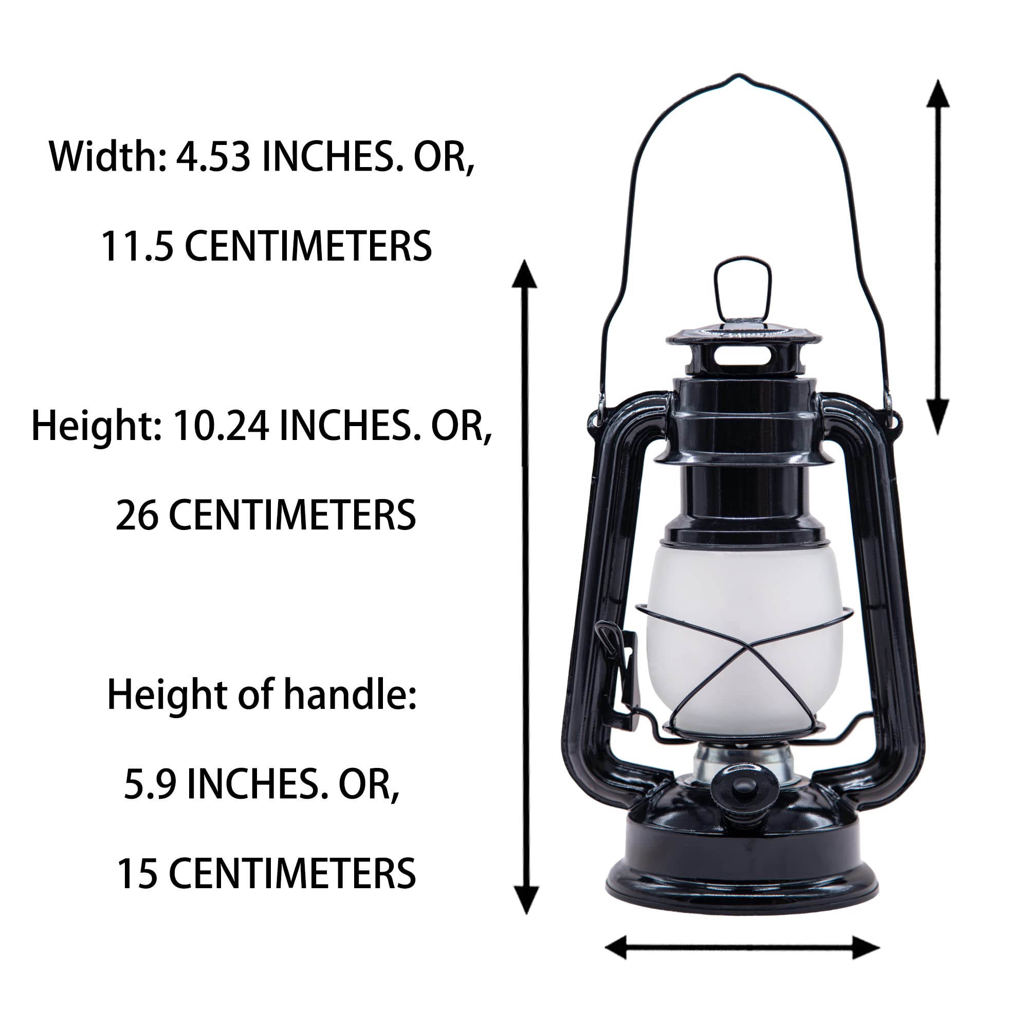 YAKii LED Vintage Flame Lantern, Metal Hanging Lantern, Battery Operated, Black, Pack of 2, Model LP023F-B-2