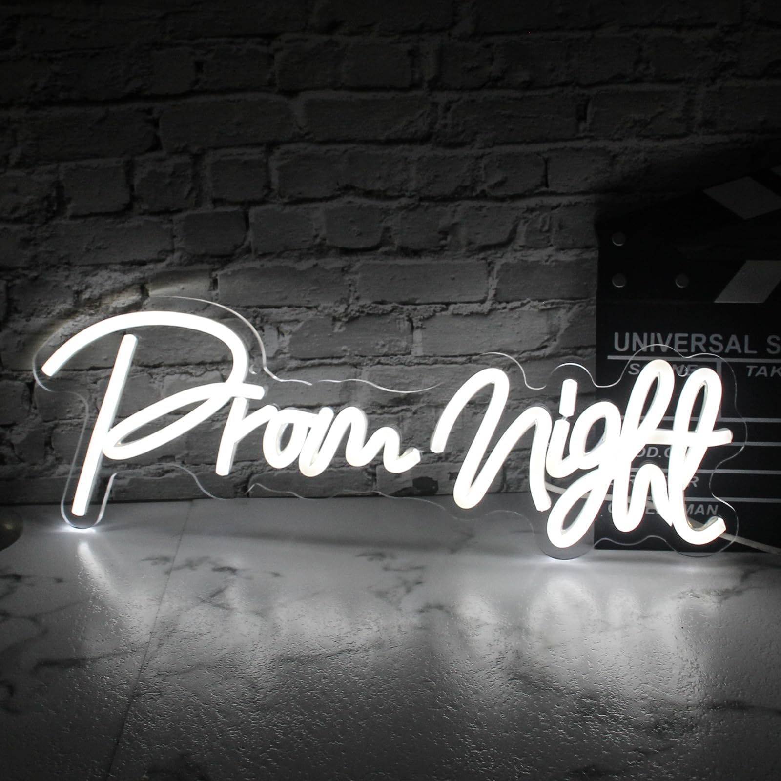 Jesalah Neon Sign - LED Backdrop for Prom 2025 Grad Party, 15.7x43cm, AC--White, Model CX-Prom Night