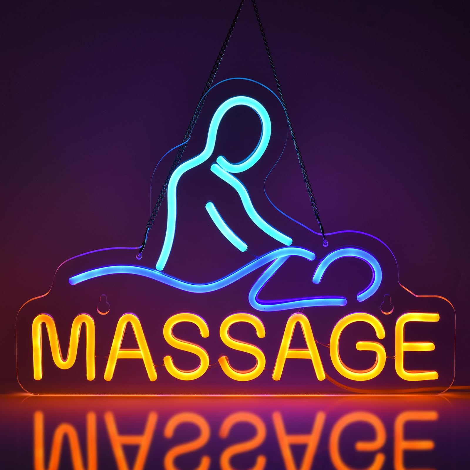 Jomobuty Massage Neon Sign For Wall Decor Led Light Up Sign Massage Room Business Signage Spa Salon Wellness Center 16.1 X 11.8 Led Art Hanging Decorative Gifts