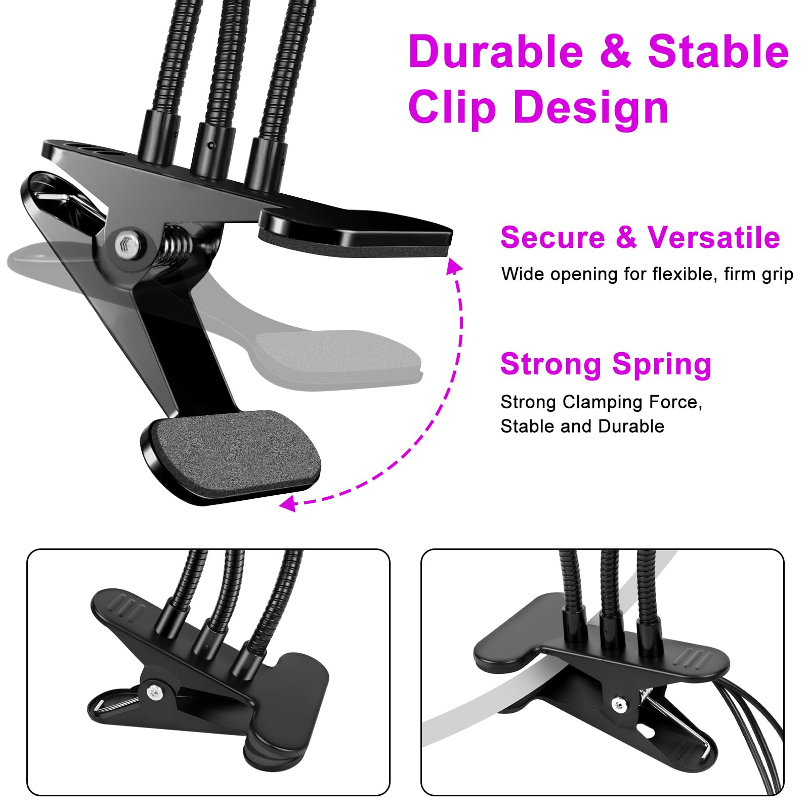 YGS-Tech LED Black Light Dual Head 15W UV Lamp USB Powered 395-405nm for Parties, Stage Lighting, Resin Cure, Glow in The Dark