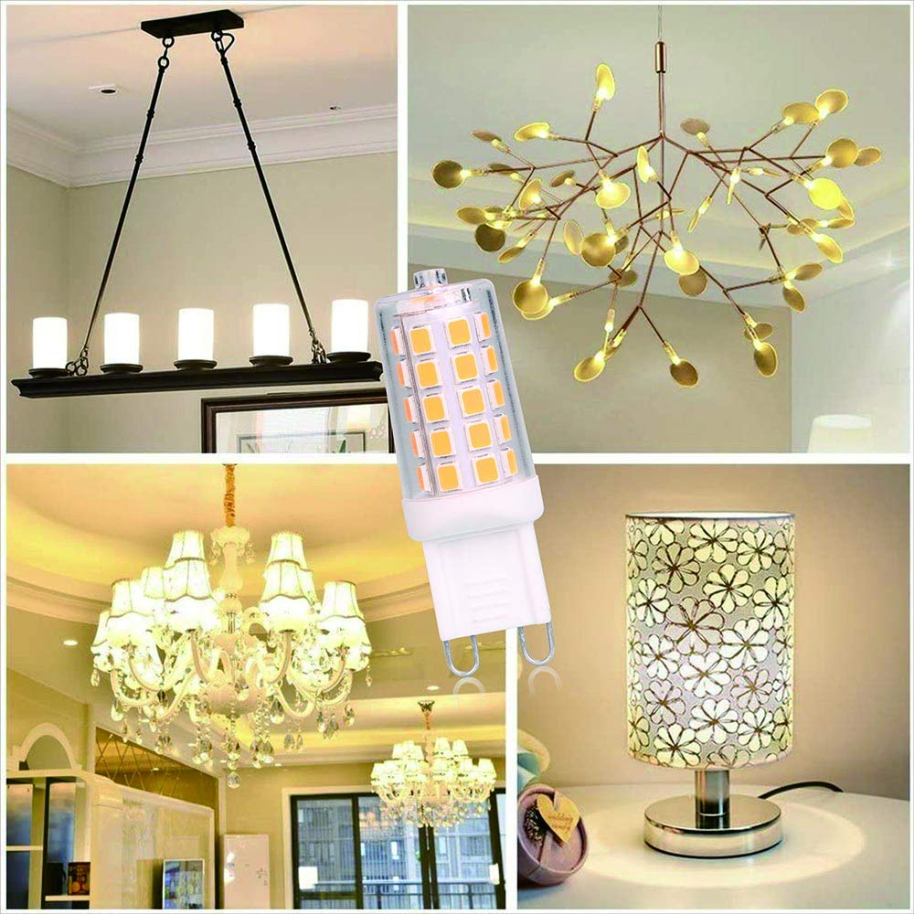 AIPLAMP G9 led Bulb Dimmable t4 g9 Base Bulbs, 2700K Soft White Light Equivalent to 25W 40W Halogen Bulbs, 4W 450Lm 120V AC No F