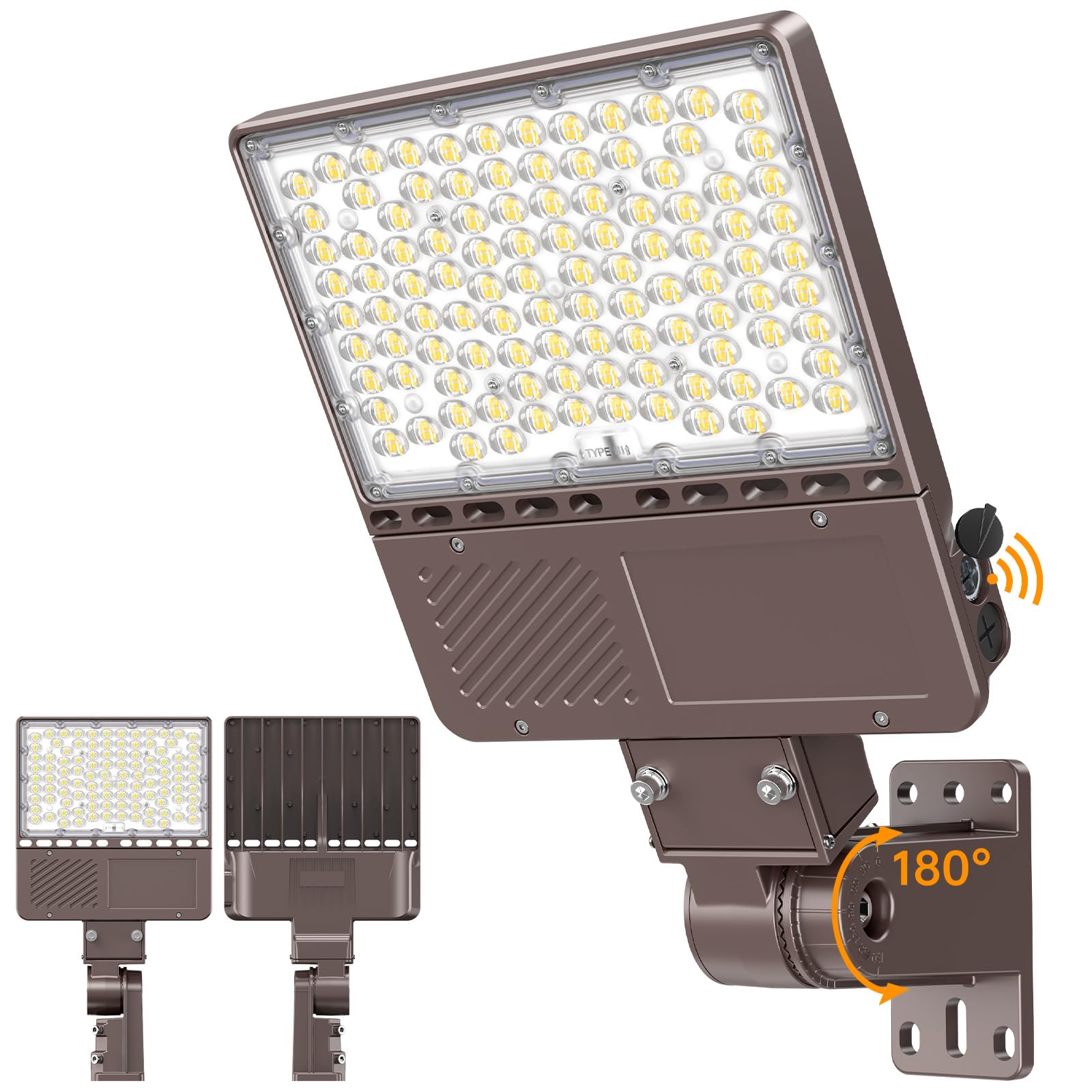 LED Parking Lot Light 200W 160W 120W Adjustable  30000LM LED Shoebox Light with Photocell DLC ETL Listed Flood Lights Arm & Slip Fit Mount 5000K IP65 Commercial Security Area Light   AC277-480V