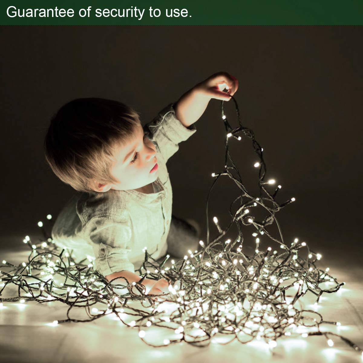 Decute 300Led Christmas String Lights Outdoor Waterproof 105Ft Ul Certified With End-To-End Plug 8 Modes, Cool White Indoor Starry Fairy Lights For Christmas Tree Patio Garden Wedding Party Decor