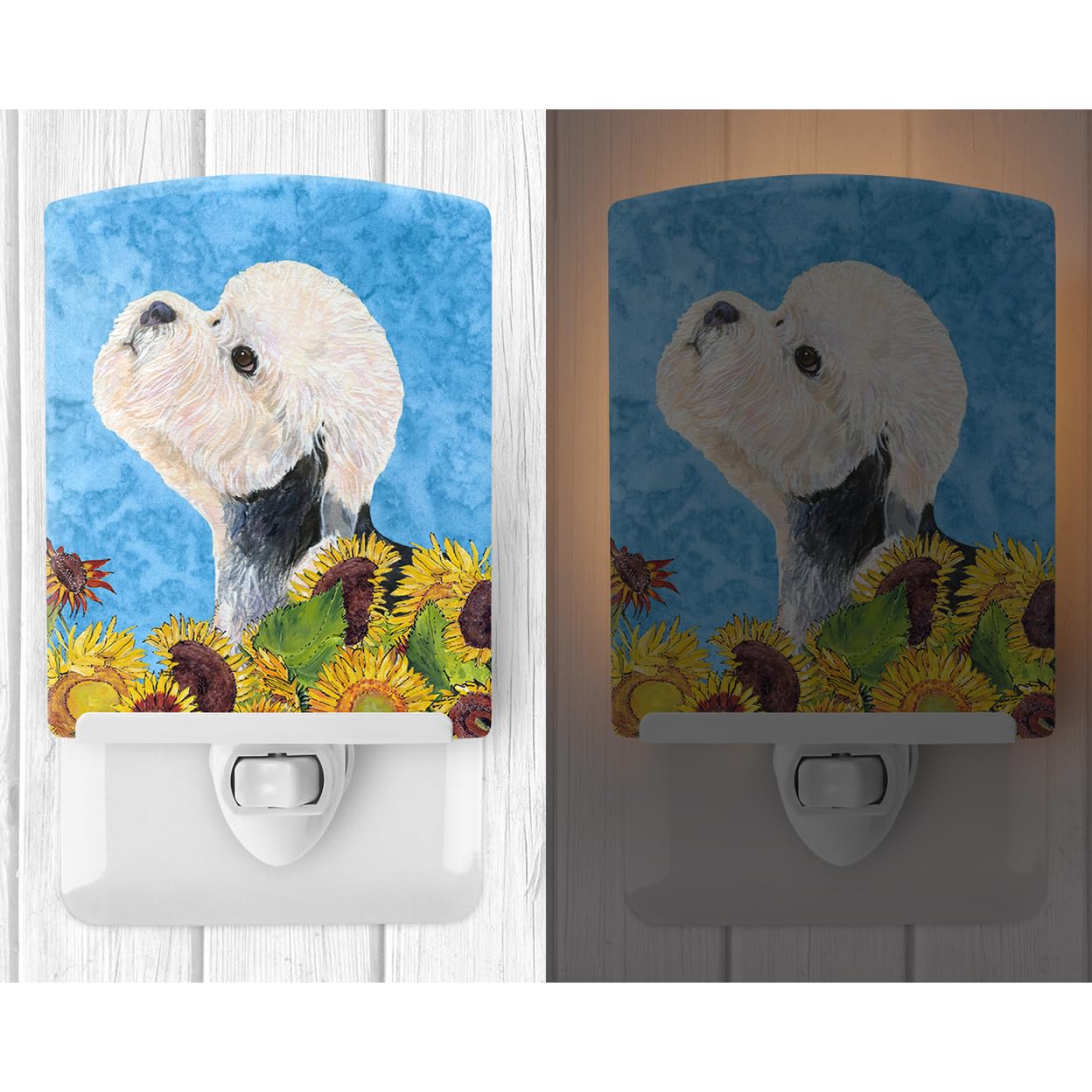 Carolines Treasures Ceramic Night Light Dandie Dinmont Terrier 6x4x3in UL-Certified for Bedroom Bathroom Nursery Kitchen