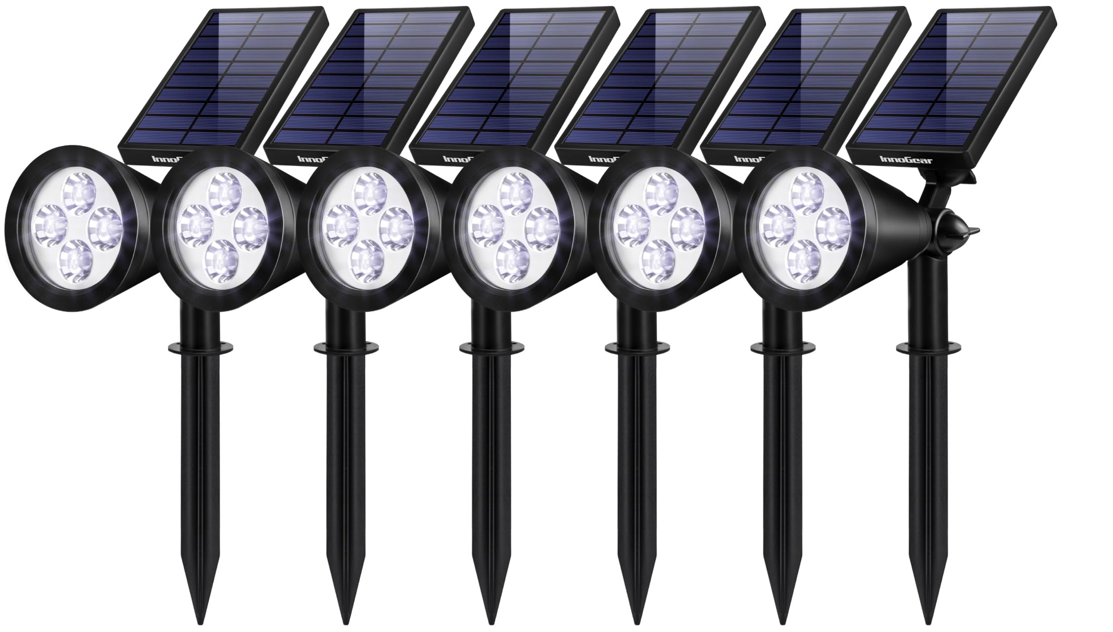 InnoGear Solar Lights for Outside, Solar Lights Outdoor Waterproof Solar Garden Yard Spot Lights Spotlight Pathway Landscape Lighting Wall Light Auto On/Off, Pack of 6 (Cool White)