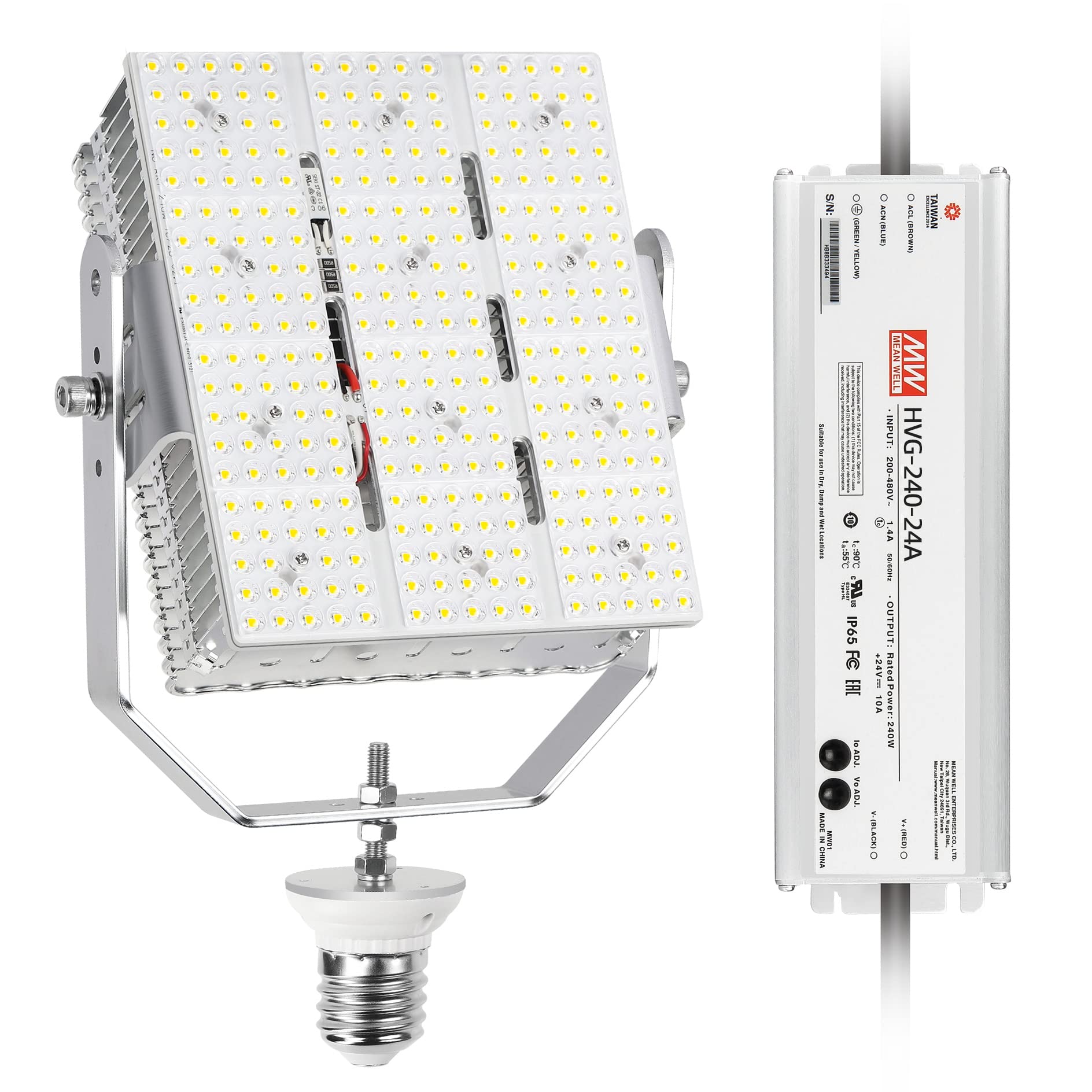 OPENLUX LED Shoebox Retrofit Kit 240W 34800LM E39 Mogul Base ETL DLC Listed 5000K for Parking Lot Lights AC200-480V