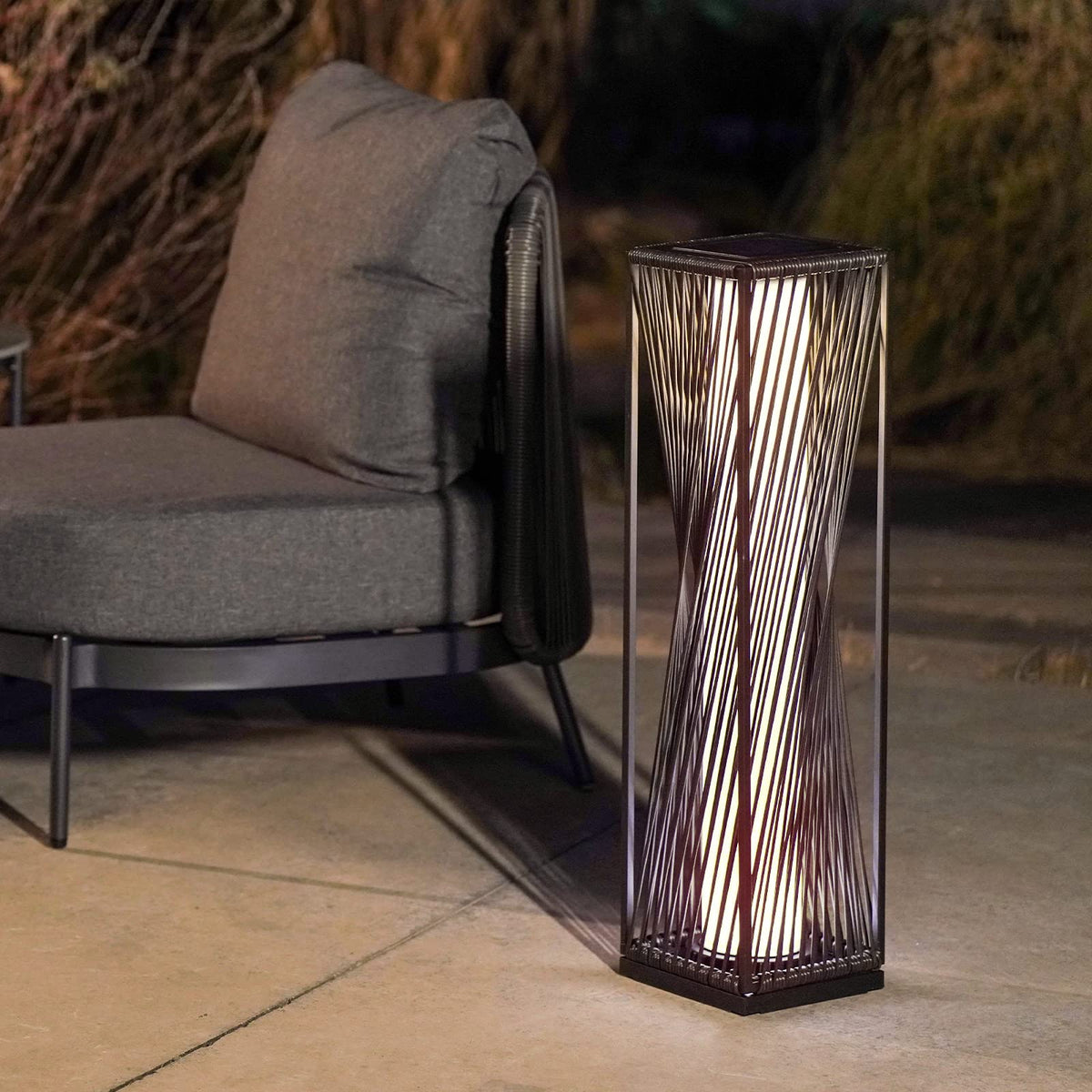 Solar Yard Outdoor Solar Floor Lamp Resin Wicker Solar Light Outdoor Waterproof For Yard, Garden, Pathway, Deck, Dazzle Dance (W
