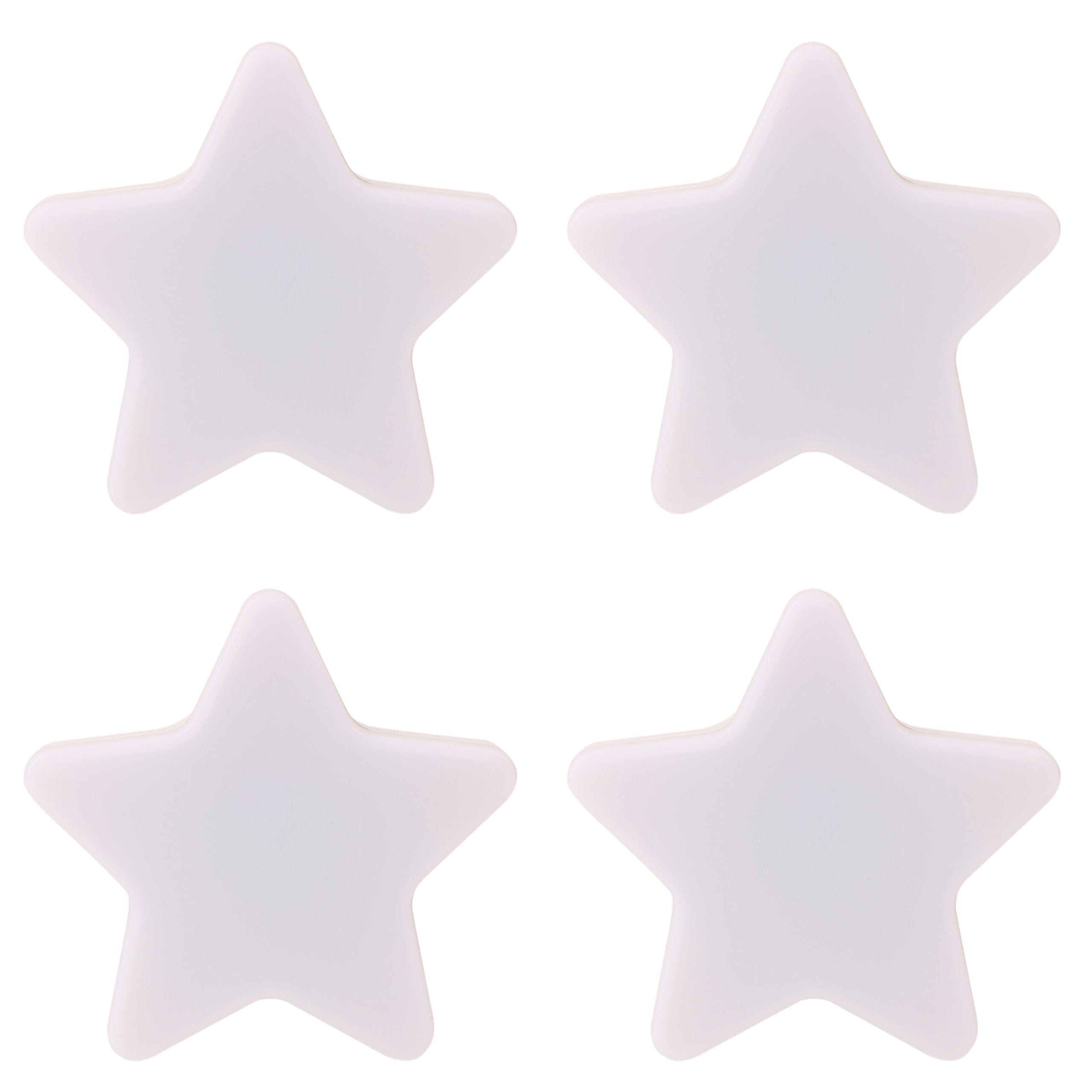 Omeet 4 Pack White-LED Plug-in Night Light for Kids - Light Sensor Controlled Dusk to Dawn Plug-in LED Night Lights - Pentagram 
