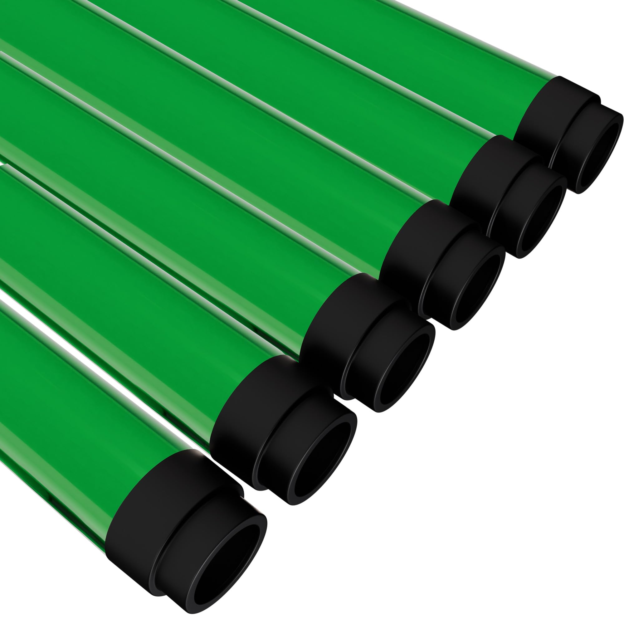 Kastlite T8 Led/Fluorescent Light Tube Guard With End Caps - 46-3/8 Lamp Diffuser Covers & Safety Sleeves  Green Protective Plastic Bulb Replacement Covering & Overhead Lighting Accessory  Pack Of 24