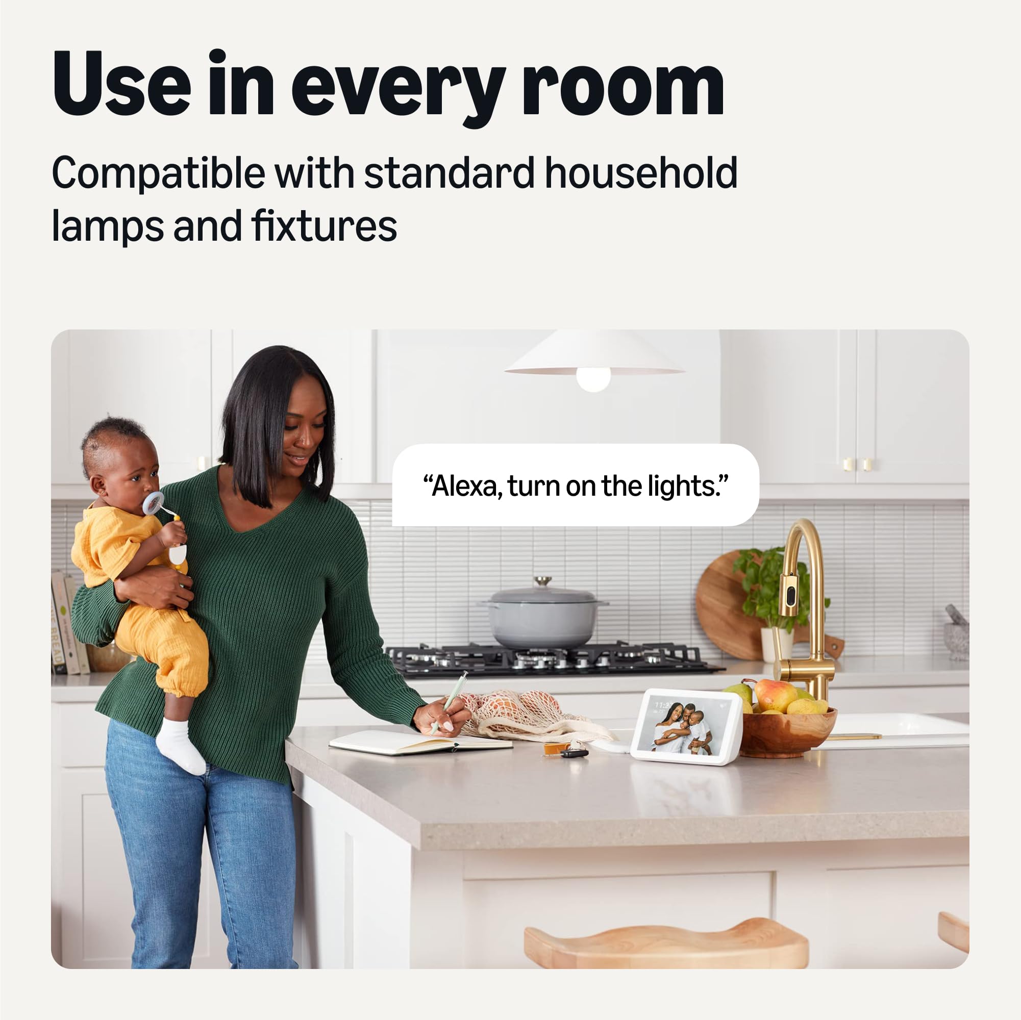 Amazon Basics Smart Indoor Led Light Bulb, Sunset-To-Midnight Activated, Works With Alexa Only, Tunable White, 7.5 W, 1-Pack