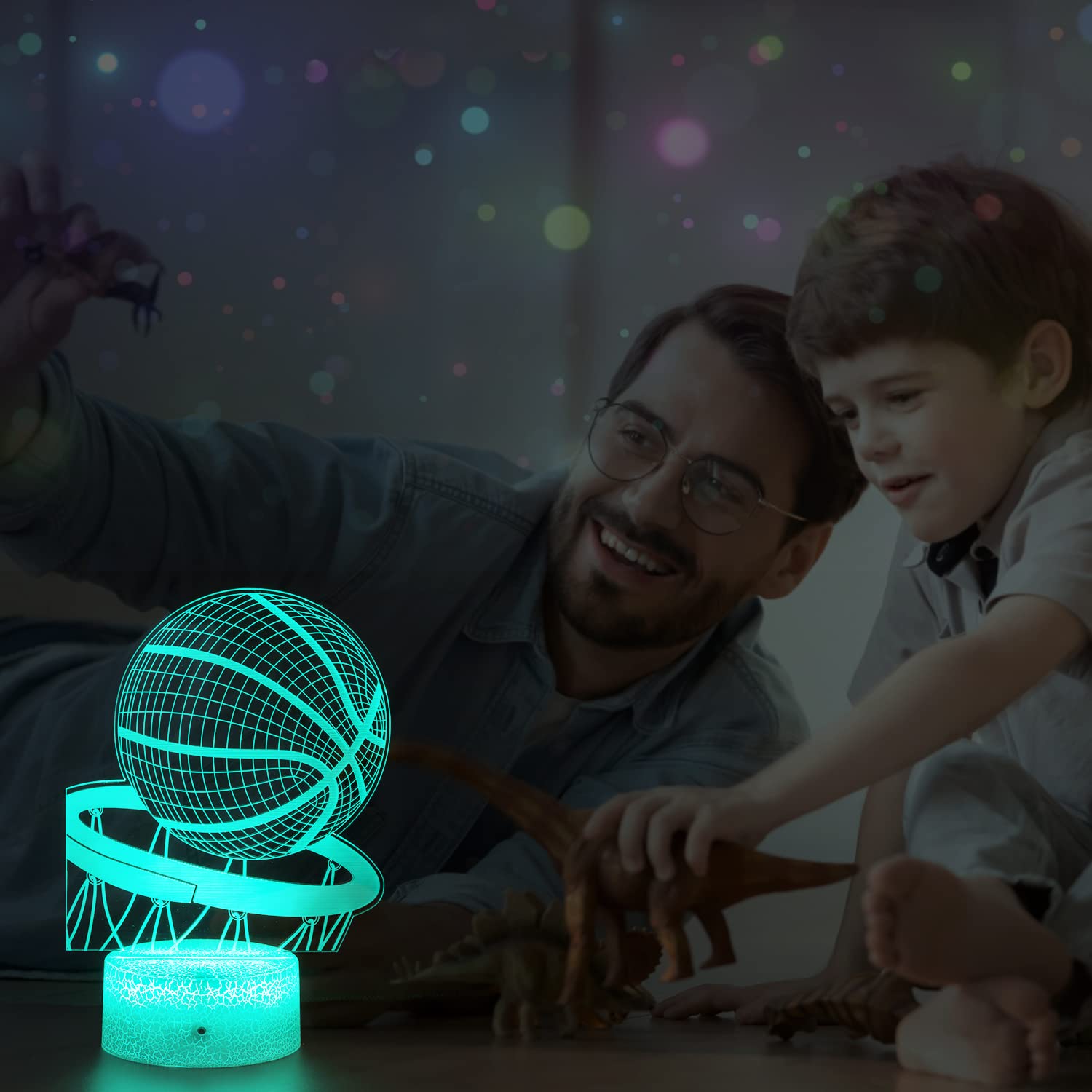 Lmgy Basketball Night Light,3D Illusion Led Lamp, 16 Colors Dimmable With Remote Control Smart Touch, Best Christmas Birthday Gift For 3,4,5,6,7,8 Year Old Boy Girl Kids,Suitable For Basketball Fans
