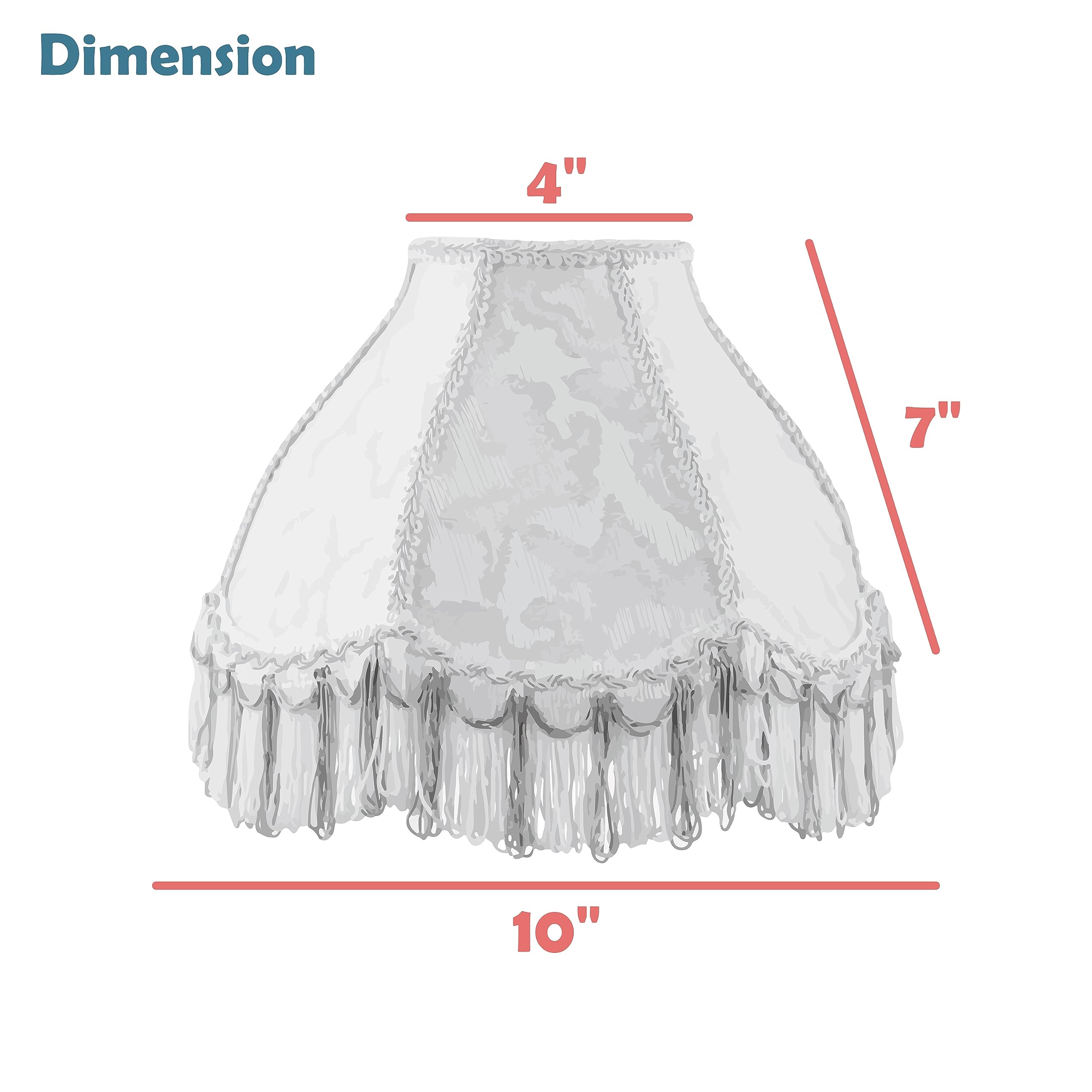 Aspen Creative 55007, Transitional Scallop Bell Shape Uno Lamp Shade, Beige, 4&quot; Top X 10&quot; Bottom X 7&quot; Slant, Slip Uno 33Mm