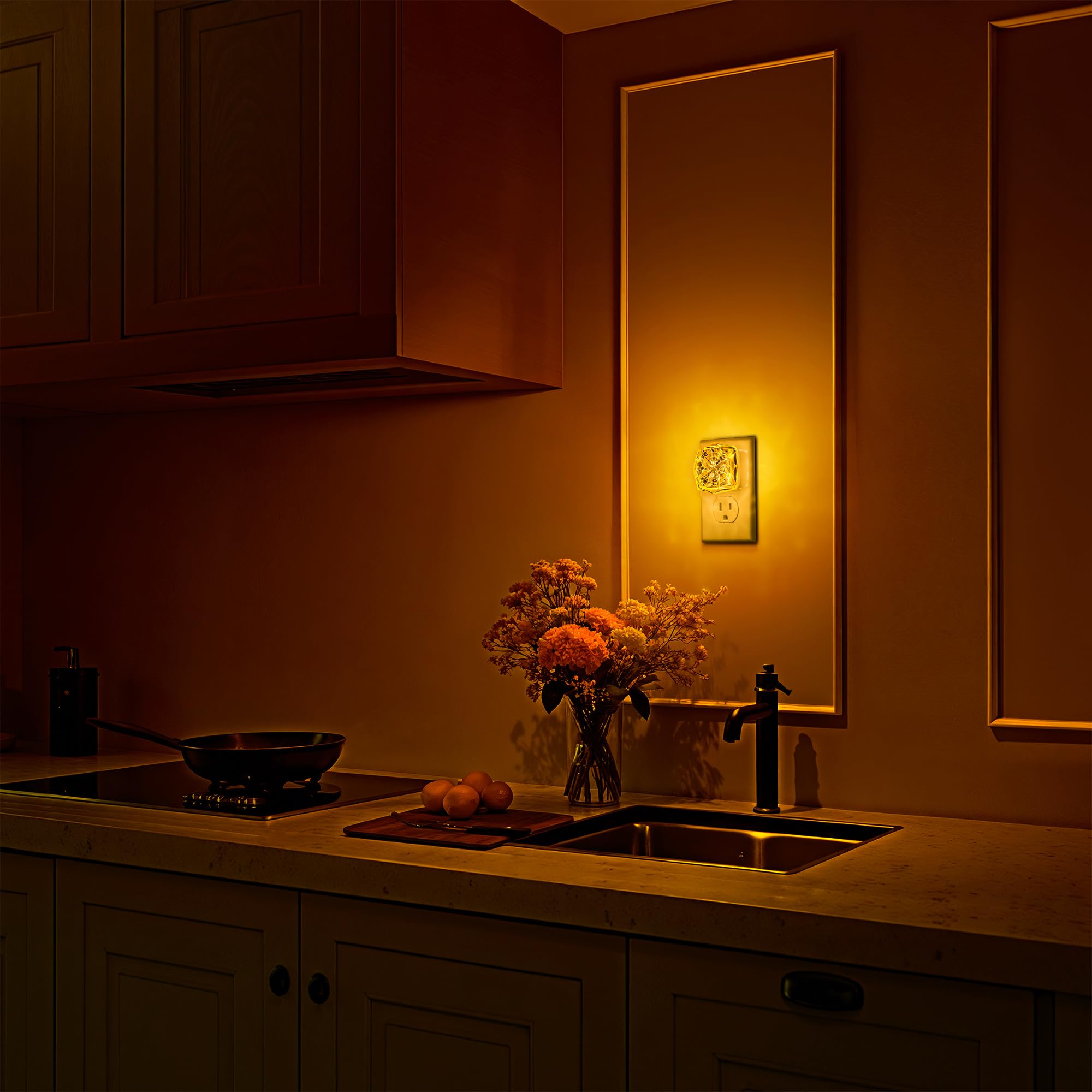 Night Light, Night Lights Plug Into Wall,[2 Pack] Brightness Amber Plug In Night Light, Dusk To Dawn Sensor, Jewel Nightlights F