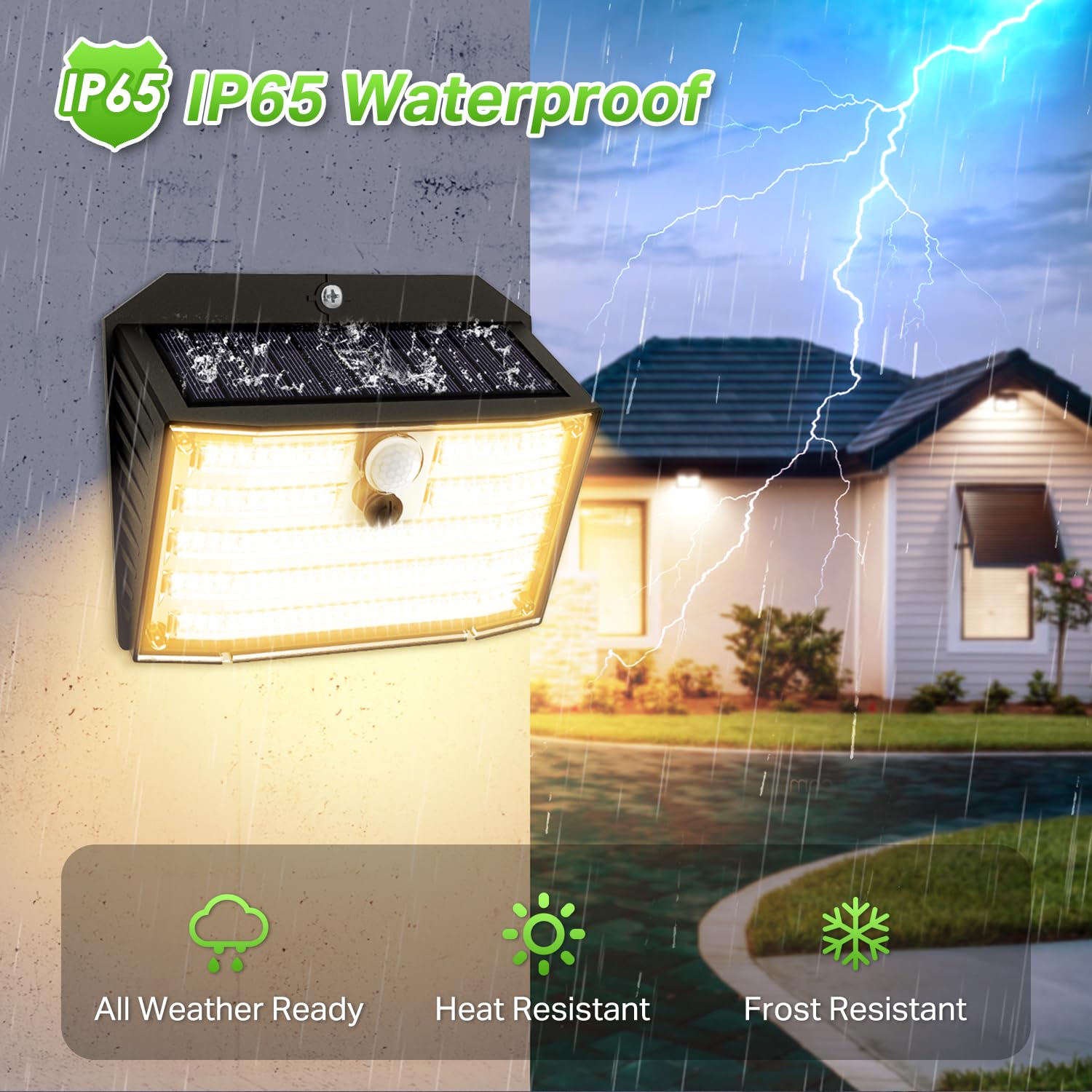 Claoner Solar Lights Outdoor [?? ????????/126 Led]  Wireless Motion Sensor Lights  Ip65 Waterproof Security Lights 3 Modes  270? Lighting Angle  Ultra-Bright Wall Lights For Deck Patio Fence Garage