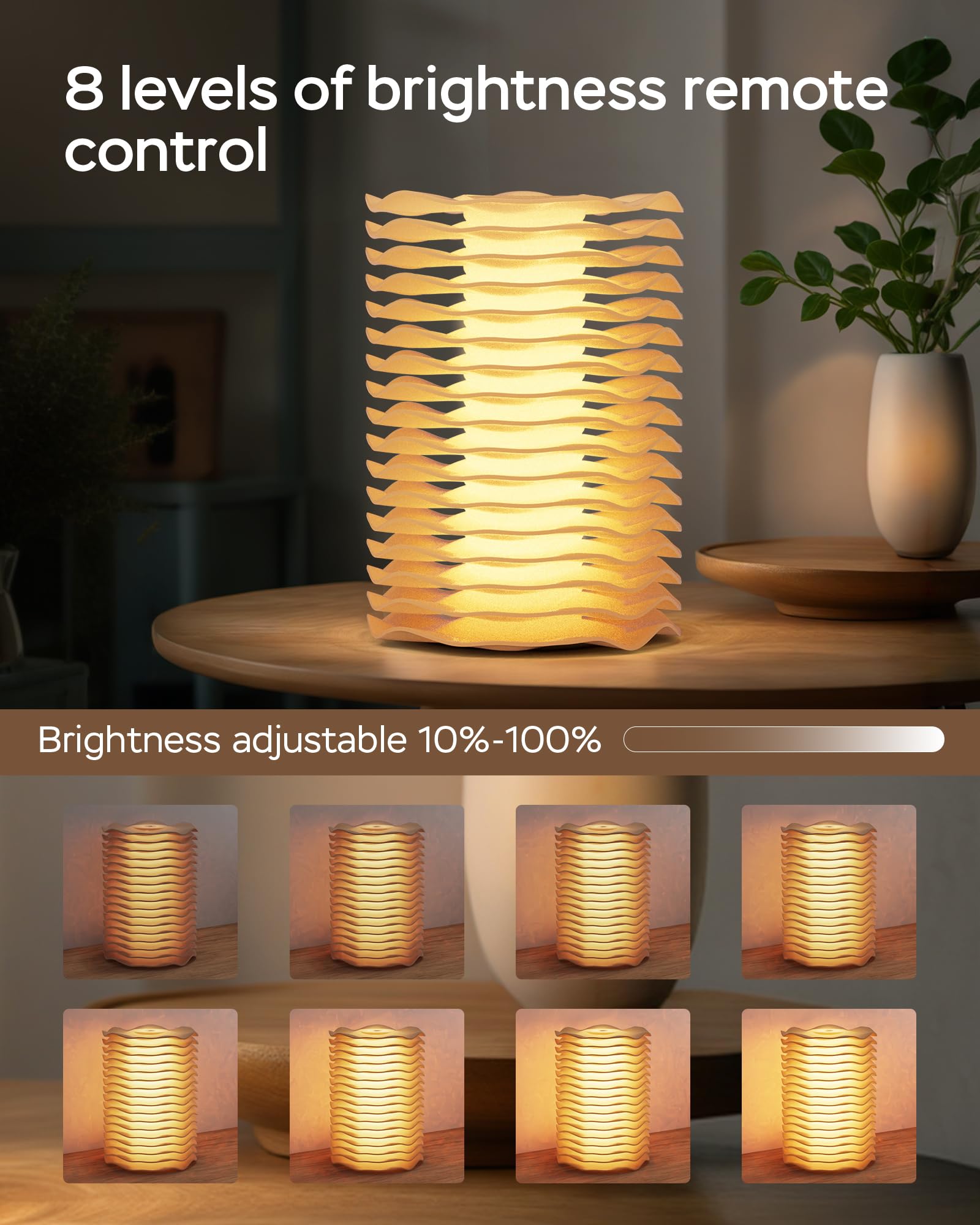 Gondinsky Touch Bedside Table Lamp,Rgb Mode Small Table Lamp, 8 Level Adjustable Brightness Led Nightstand Lamp For Bedroom, War