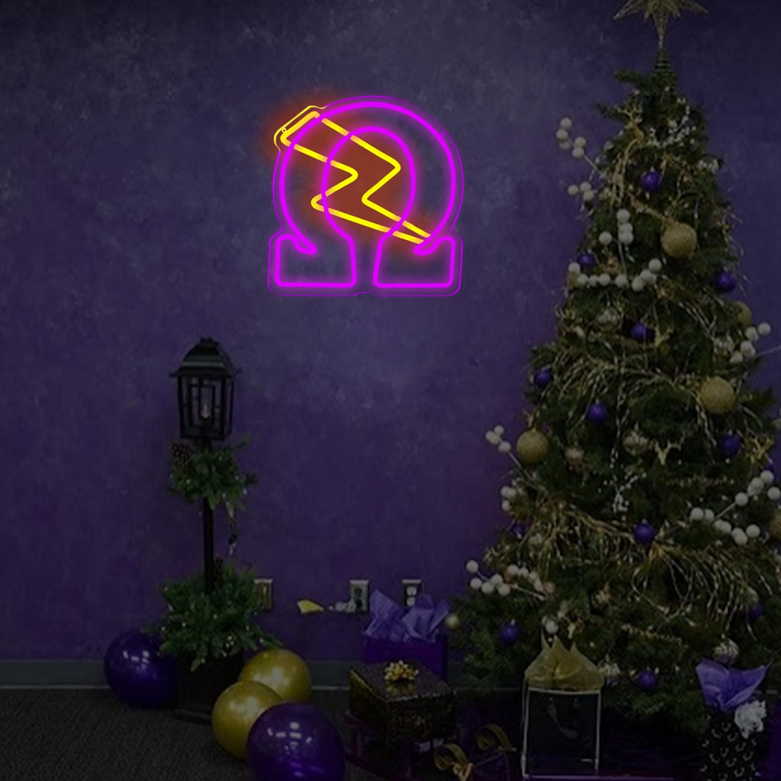 Tiabuy Neon Wall Sign for Psi Phi Fraternity, 13"x12", Purple Acrylic with Dimmer, USB Powered Party Decor and Gifts