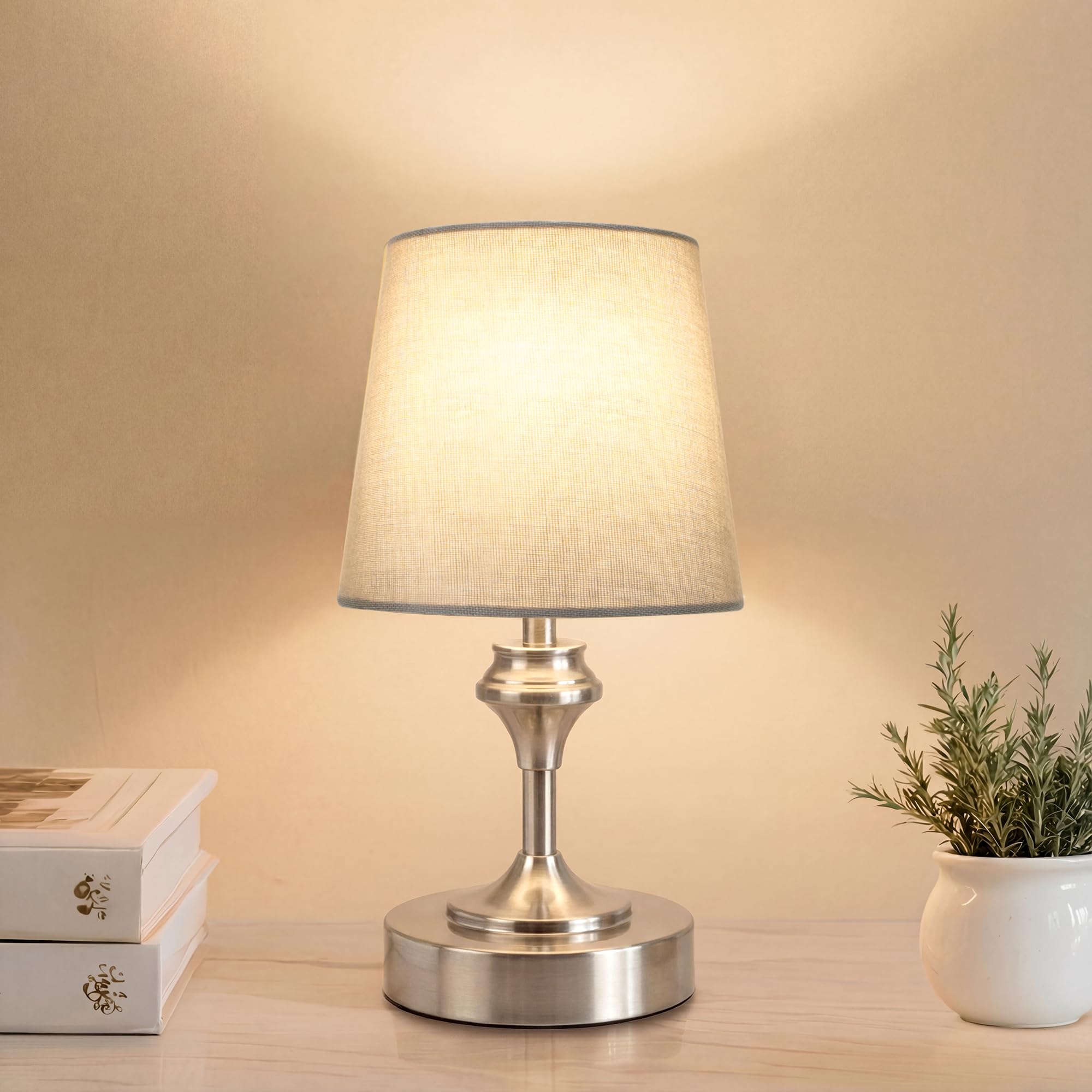 NIORSUN Portables Cordless Table Lamp, 10.2 Battery Operated Lamp, Bedside Table Lamp with Warm White,3 Way Dimmable Touch Desk 