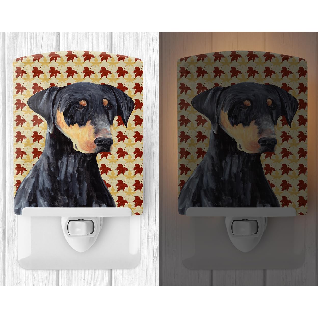 Carolines Treasures Ceramic Night Light, Doberman Portrait, 6x4x3in, Multicolor, Model SC9217CNL, Ideal for Bedroom and Nursery
