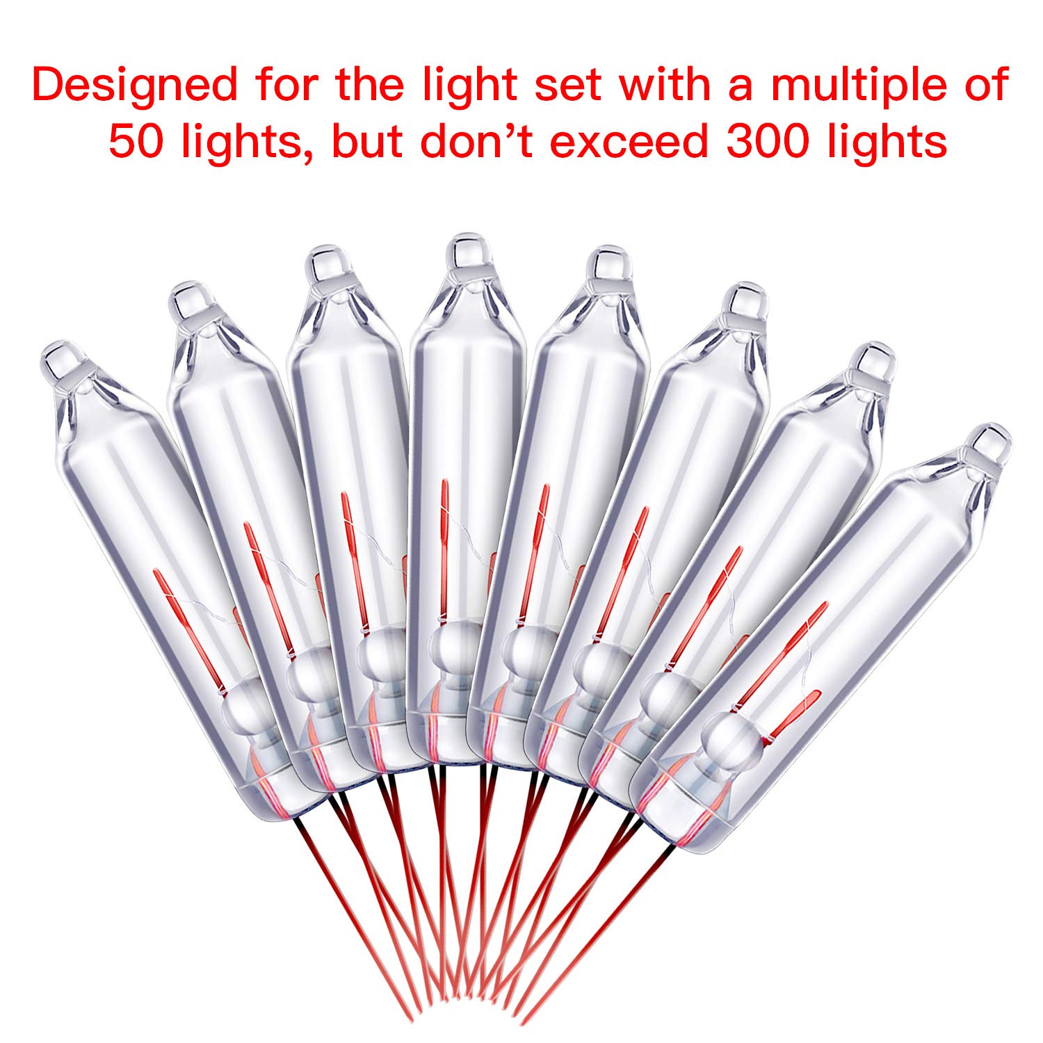 Mudder Mini Christmas Replacement Light Bulbs, 2.5V, 0.42W, Red & Green, 400 Pcs for Indoor/Outdoor Xmas Decor