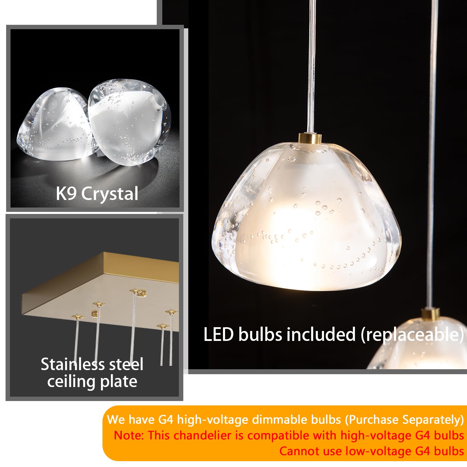 Crystal Chandeliers For Living Room Dining Room Light Led Pendant Lights Fixtures Lighting Chandelier For Foyer Entrance Gold