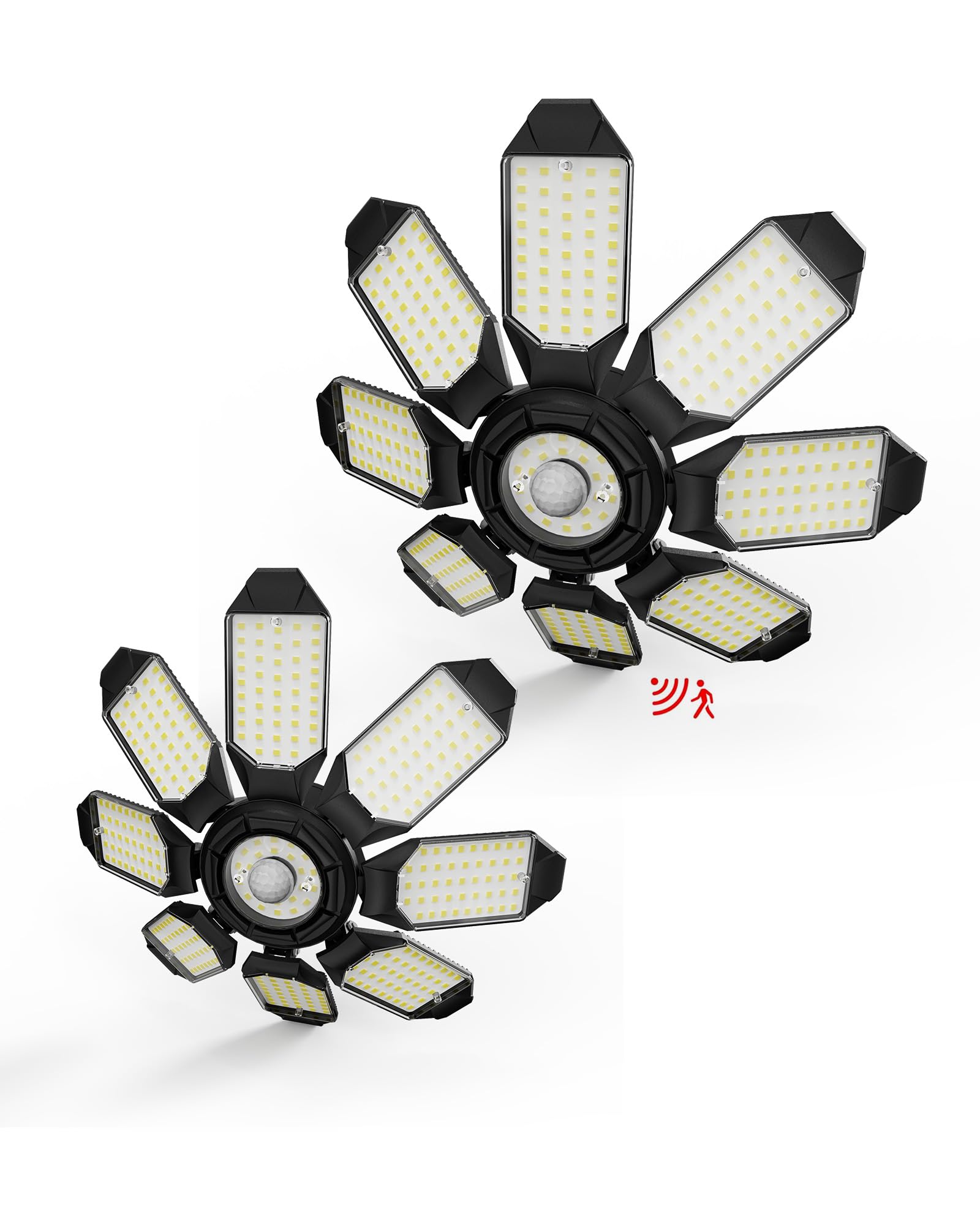 Craftersmark 300W Motion Sensor Garage Light, 30000Lm Led, 2Pack Deformable Indoor Lighting