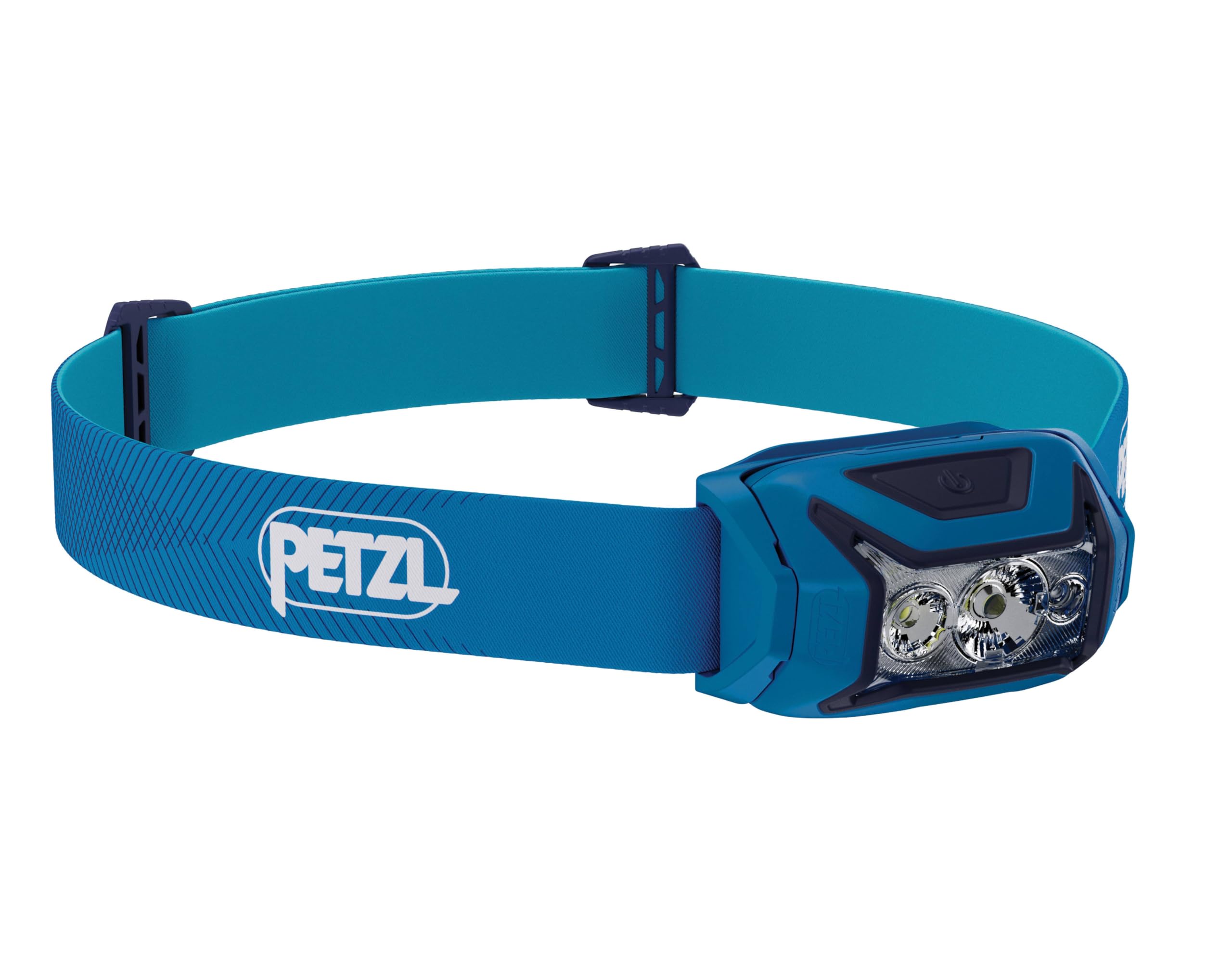 PETZL ACTIK Headlamp - Powerful 450 Lumen Light with Red Lighting, for Hiking, Climbing, Running, and Camping - Blue
