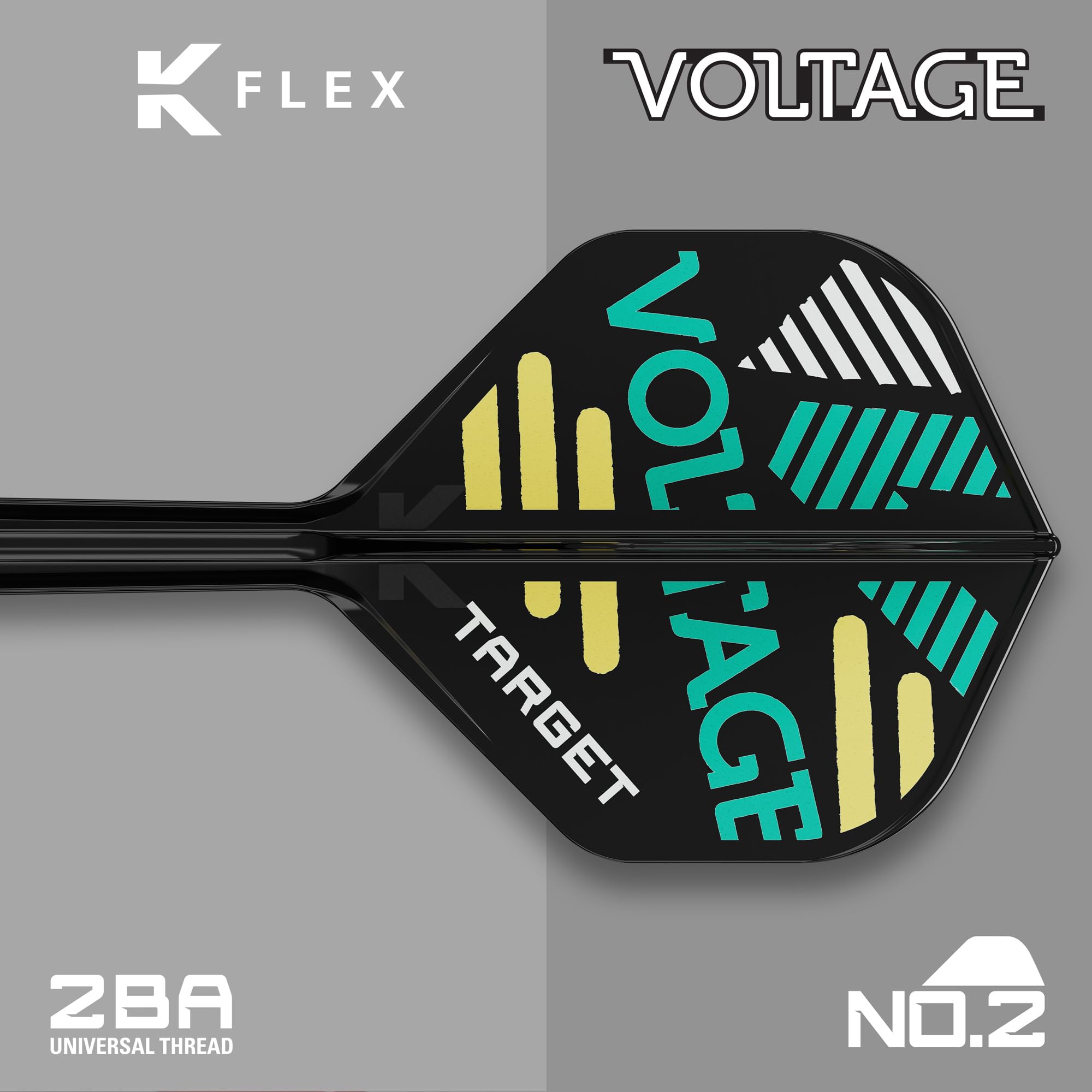 Target Darts Rob Cross K Flex Flights and Shaft System, Medium (33mm), Black, Pack of 3