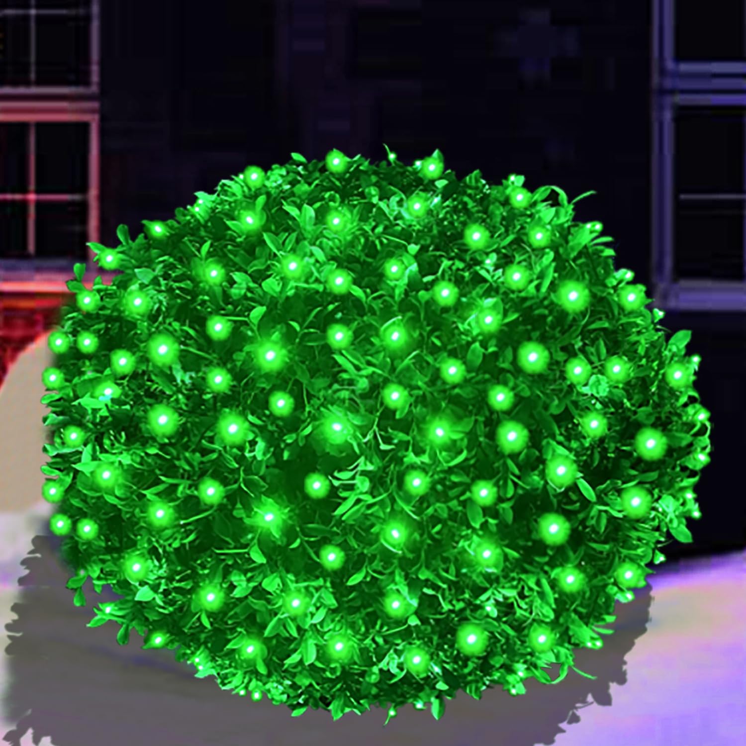HISHINY Christmas Net Lights Outdoor Christmas Decorations Lights 5ftx5ft 100LED Green Wire, Connectable Bush Mesh Net Lights String for Christmas,St Patricks Party,Shrub,Yard,Tree (Green)