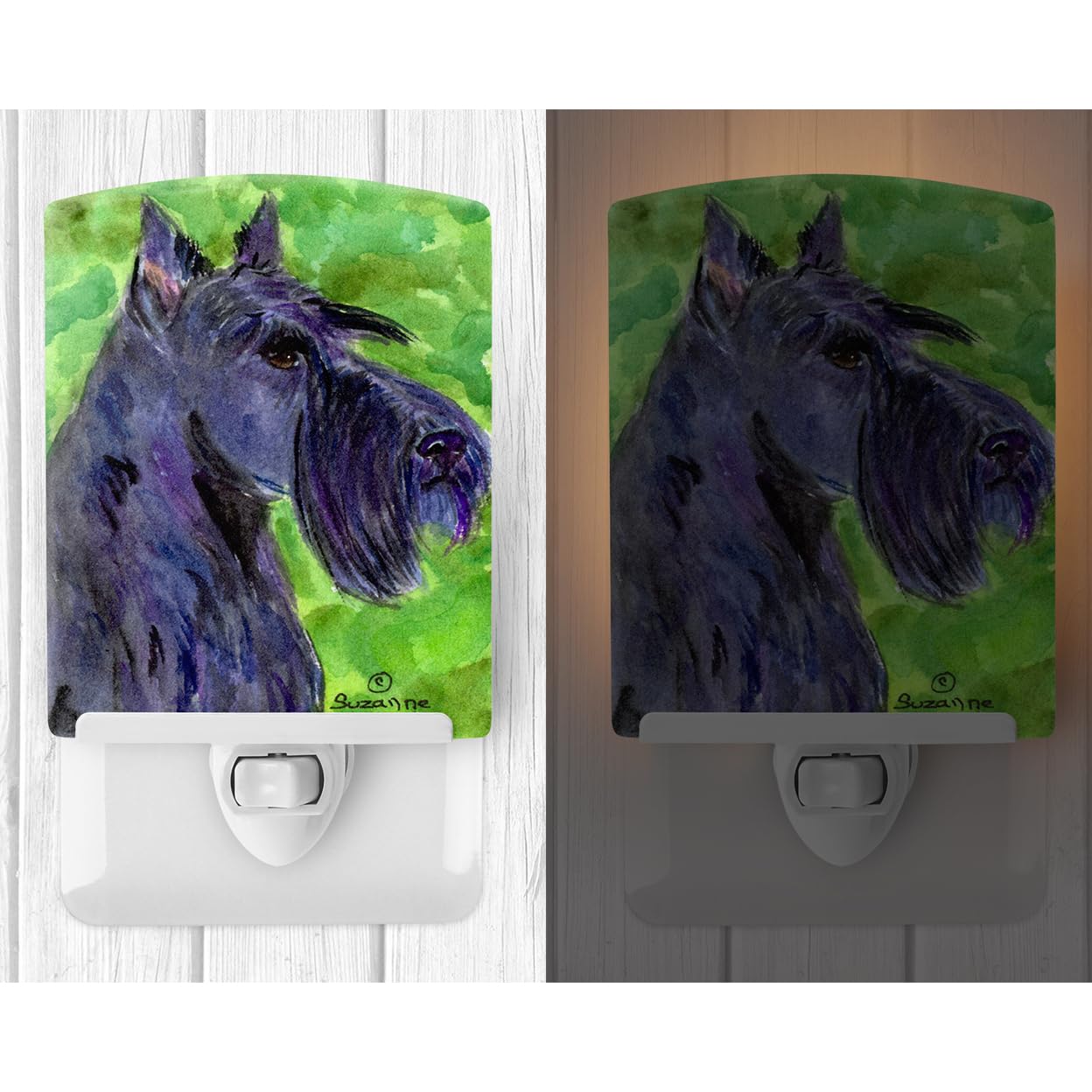 Caroline'S Treasures Ss8792Cnl Scottish Terrier Ceramic Night Light Compact, Ul-Certified, Ideal For Bedroom, Bathroom, Nursery, Hallway, Kitchen, 6X4X3, Multicolor