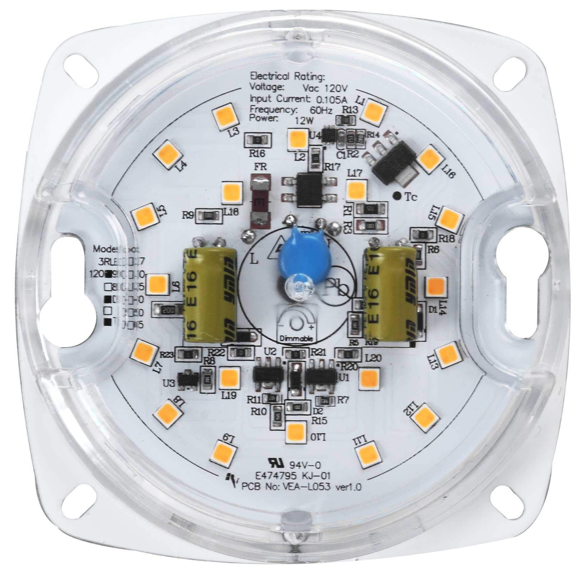 Legental 3 PCB Size 4.04 Overall Size 10W 5000K 850LM 120V CRI80 Dimmable LED Light Engine  Retrofit Light Kit for Ceiling Flush Light Ceiling Fan Light Pendant Lantern Garden Light  UL/ES/JA8-New