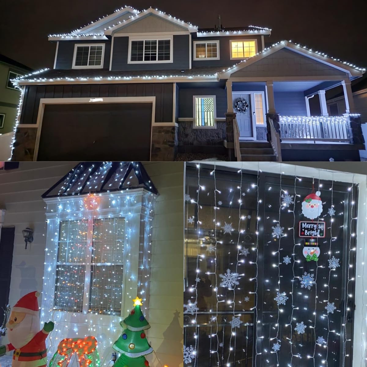 Yeguo 165Ft 500 Led White Christmas Lights Outdoor Waterproof, Clear Wire String Lights Indoor, Twinkle Tree Lights Plug In With