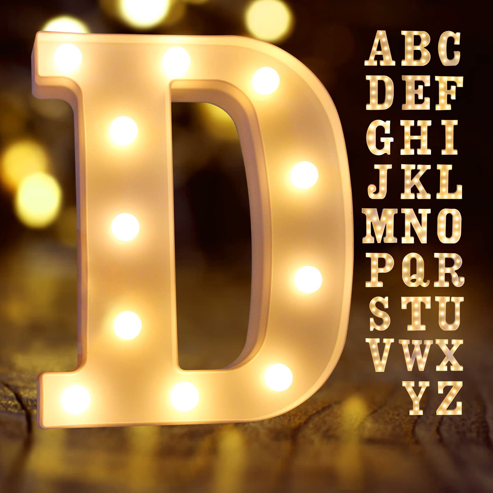 Laerjin Light Up Letters, Marquee Letters with Lights, Decorative Led Light Up Number, Light Up Number Sign for Night Light Wedd