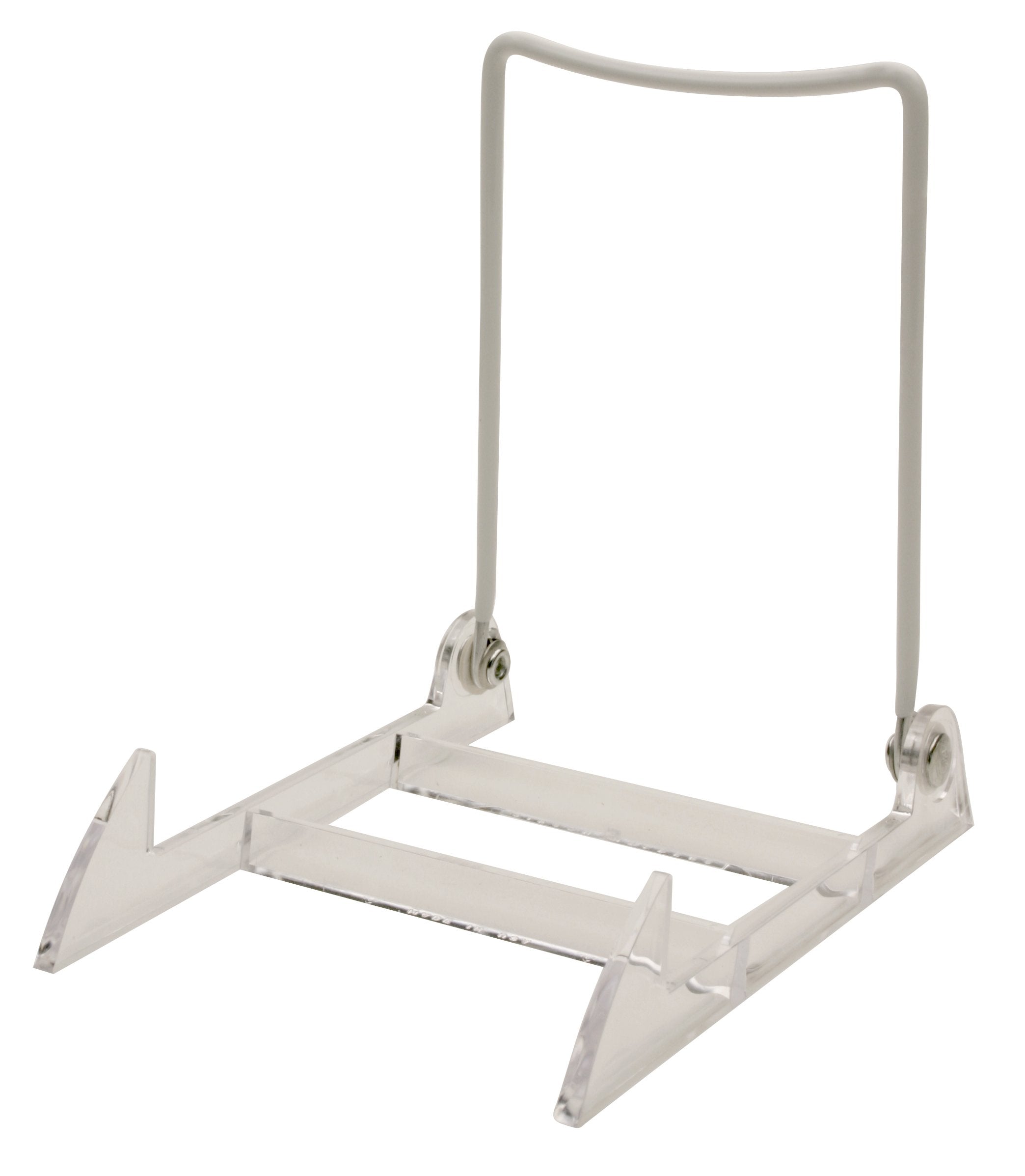 Gibson 3 Holders 3Pl Adjustable Wire & Acrylic Easels- 4'' W X 5.5'' H With 4.5'' Ledge, White/Clear