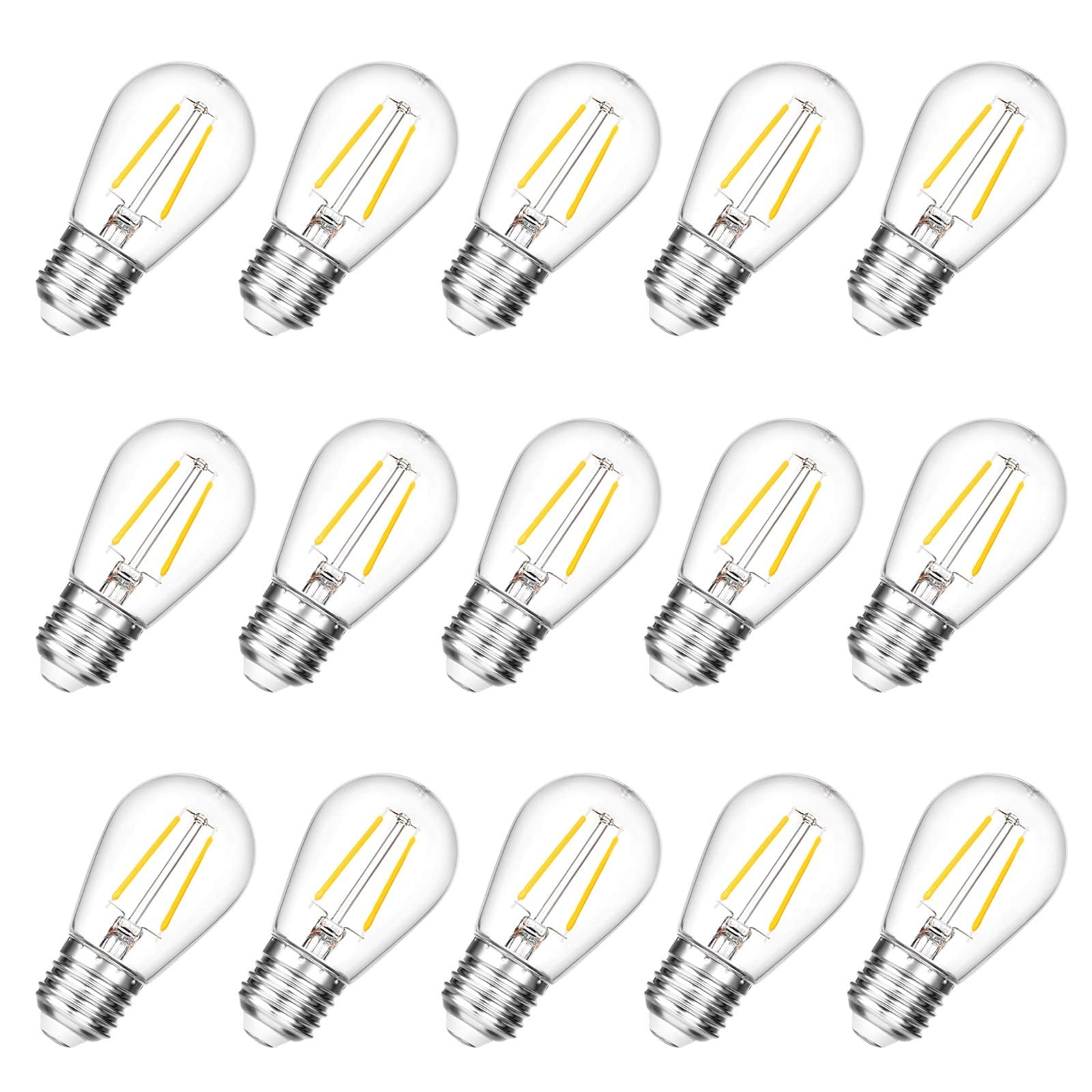 Visterlite Shatterproof S14 Replacement Led Light Bulbs, 2W, Equivalent To 11-25 Watt, Warm White 2200K, Outdoor String Lights V