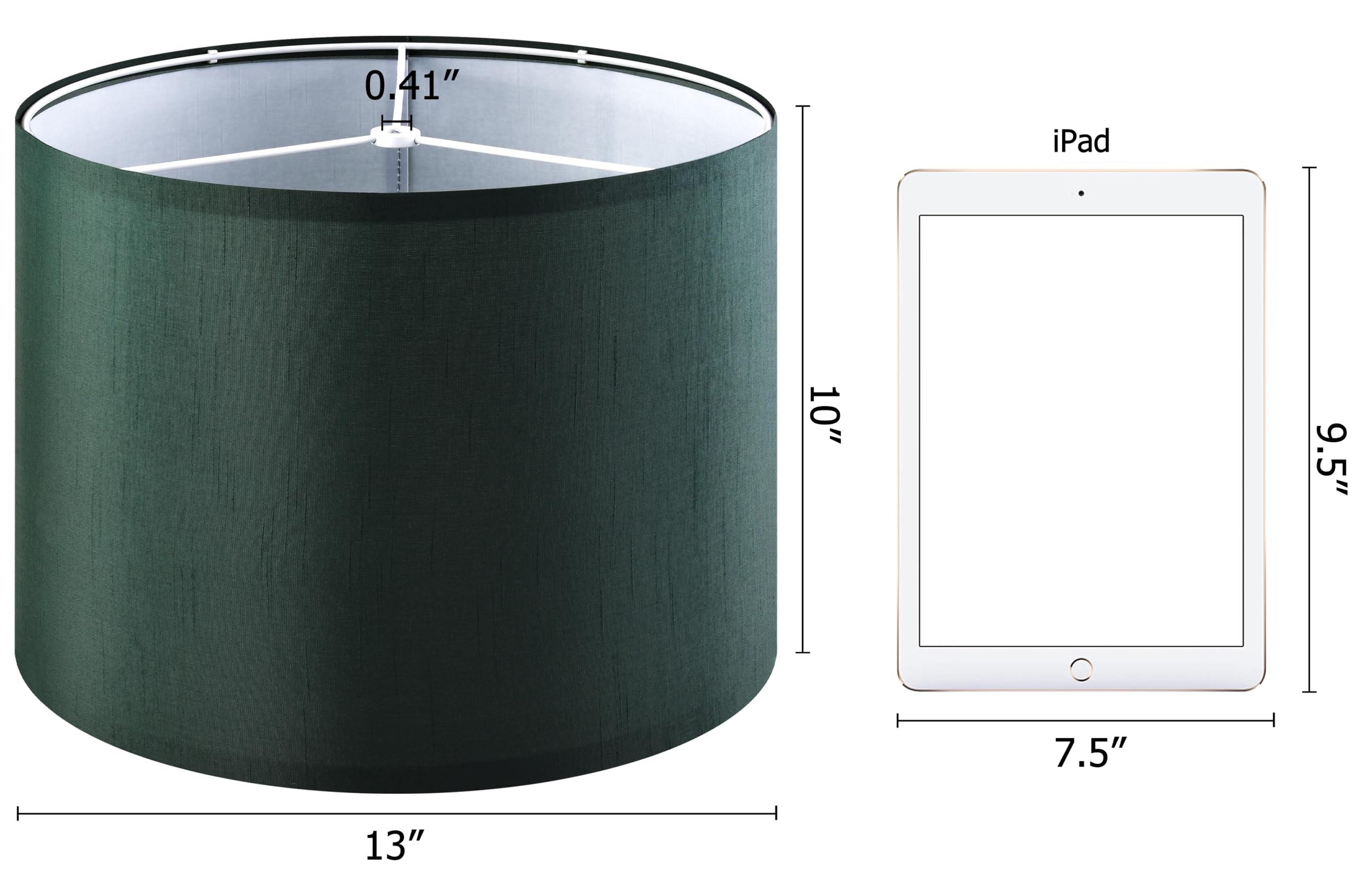 Goso Set Of 2 Medium Green Lamp Shades For Table Lamp Shade Replacement,13'' Top ?13'' Bottom ?10'' Height,Easy Assembly-Spider