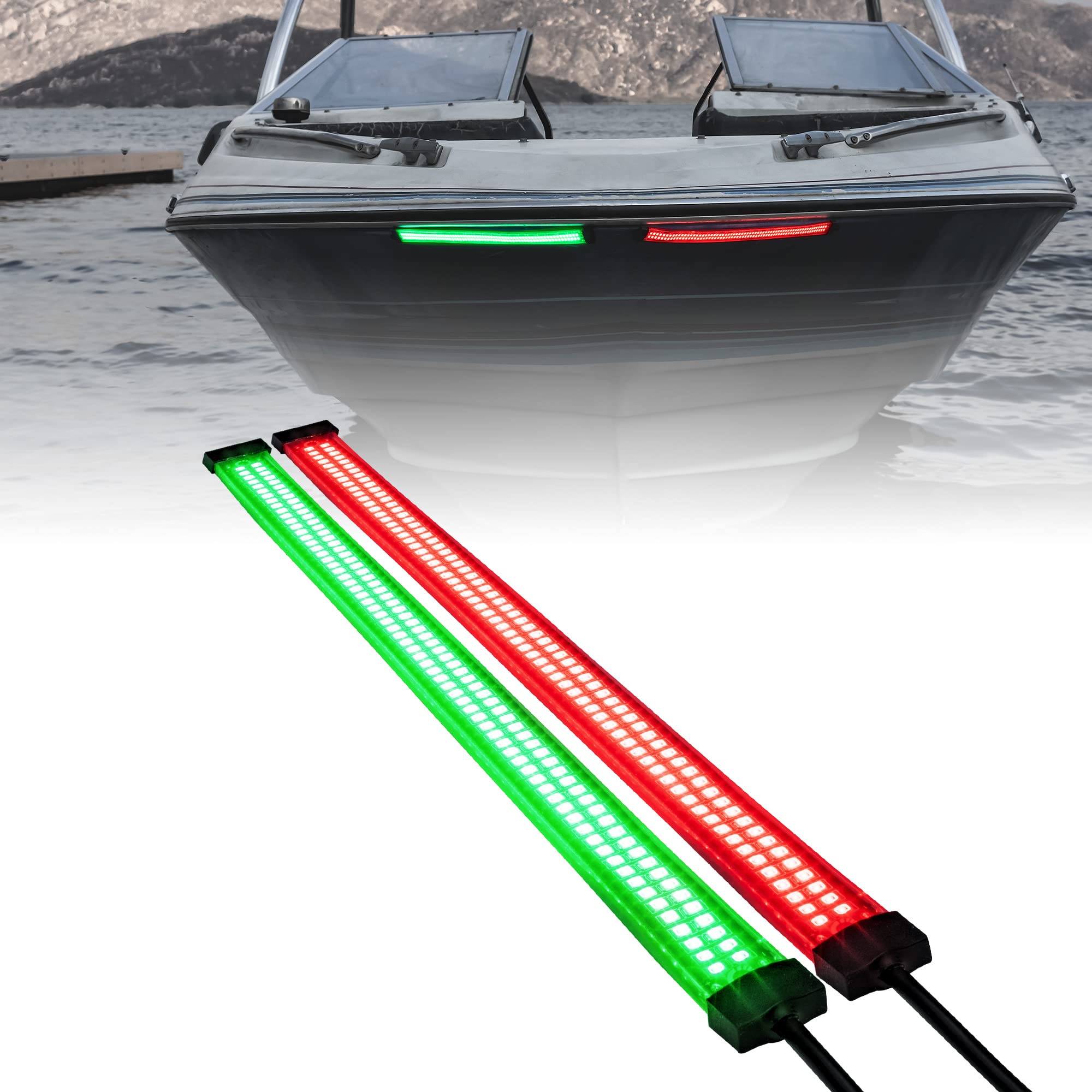 ONLINE LED STORE TRUE MODS Marine Navigation Light Strips, Dual-Row, IP68 Waterproof, Silicone, Model SIL0010, 66/132 LEDs