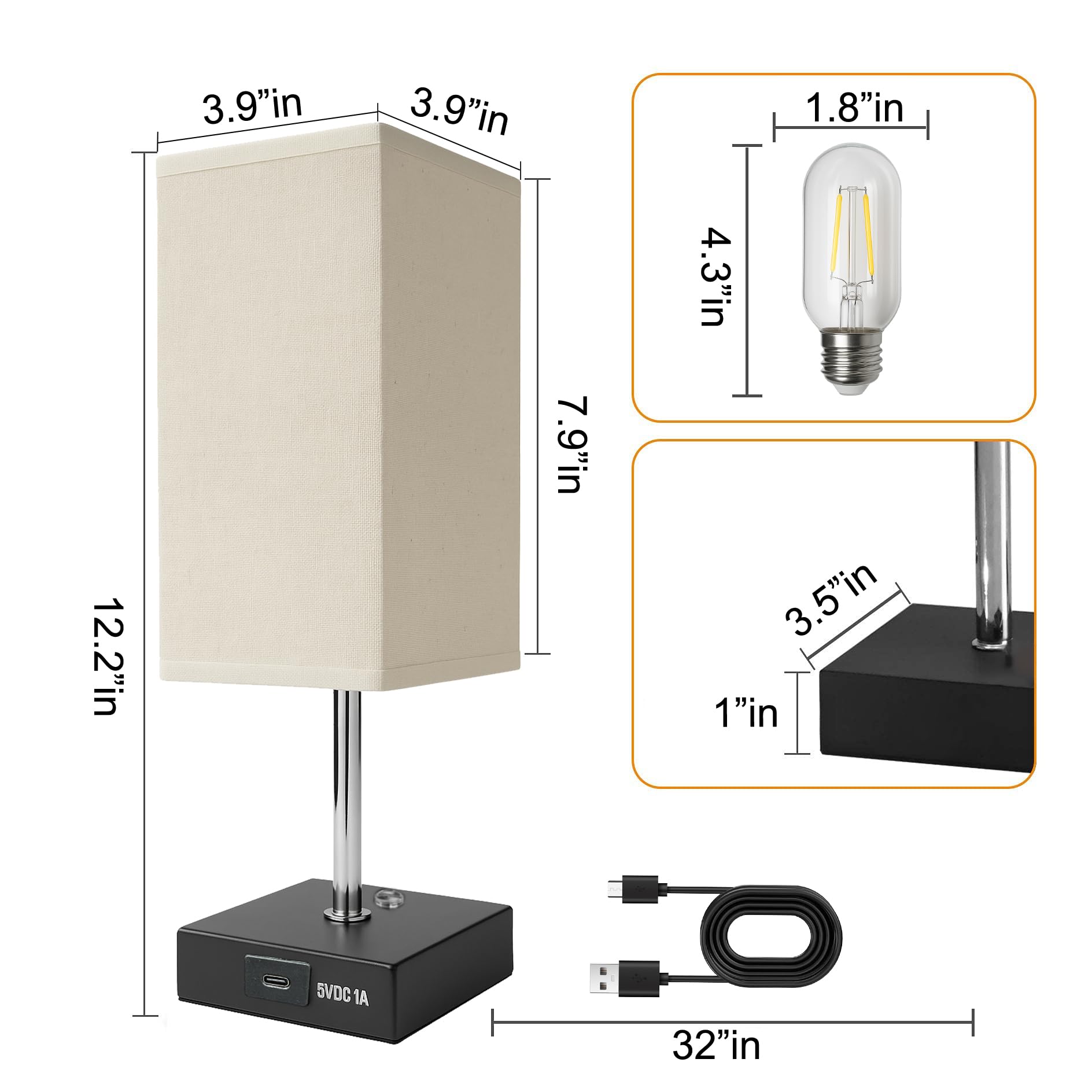 Comzler 2 Pack Table Lamp, Rechargeable Cordless Lamp With 4400Mah Portable 3 Level Brightness And Stepless Dimming, Small Lamp