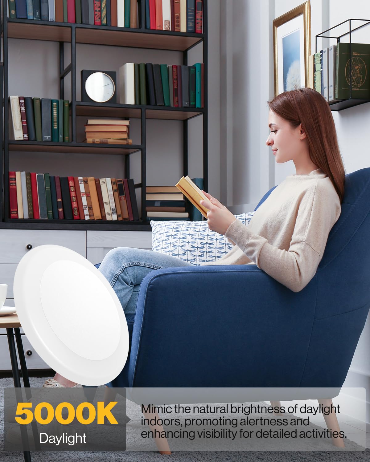 Sunco 48 Pack 5/6 Inch Led Disk Lights, Flush Mount Disc Recessed Ceiling Can Lighting, 1050 Lm, 5000K Daylight, Dimmable, 15W=7