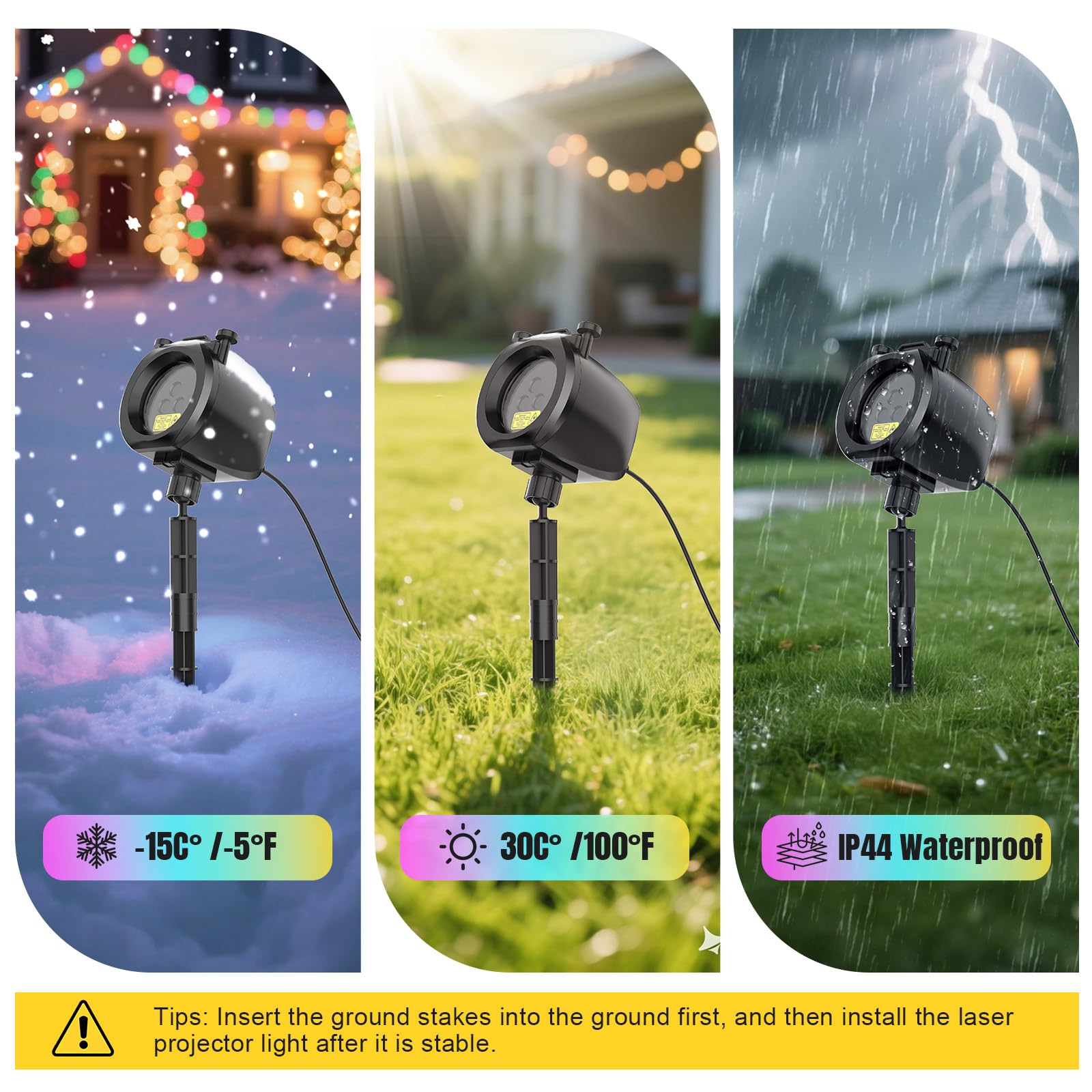 Qardoz Christmas Laser Lights Projector - 4 Dynamic Slides, 2-in-1 RGB, Remote & Timer, Ideal for Holiday Decor